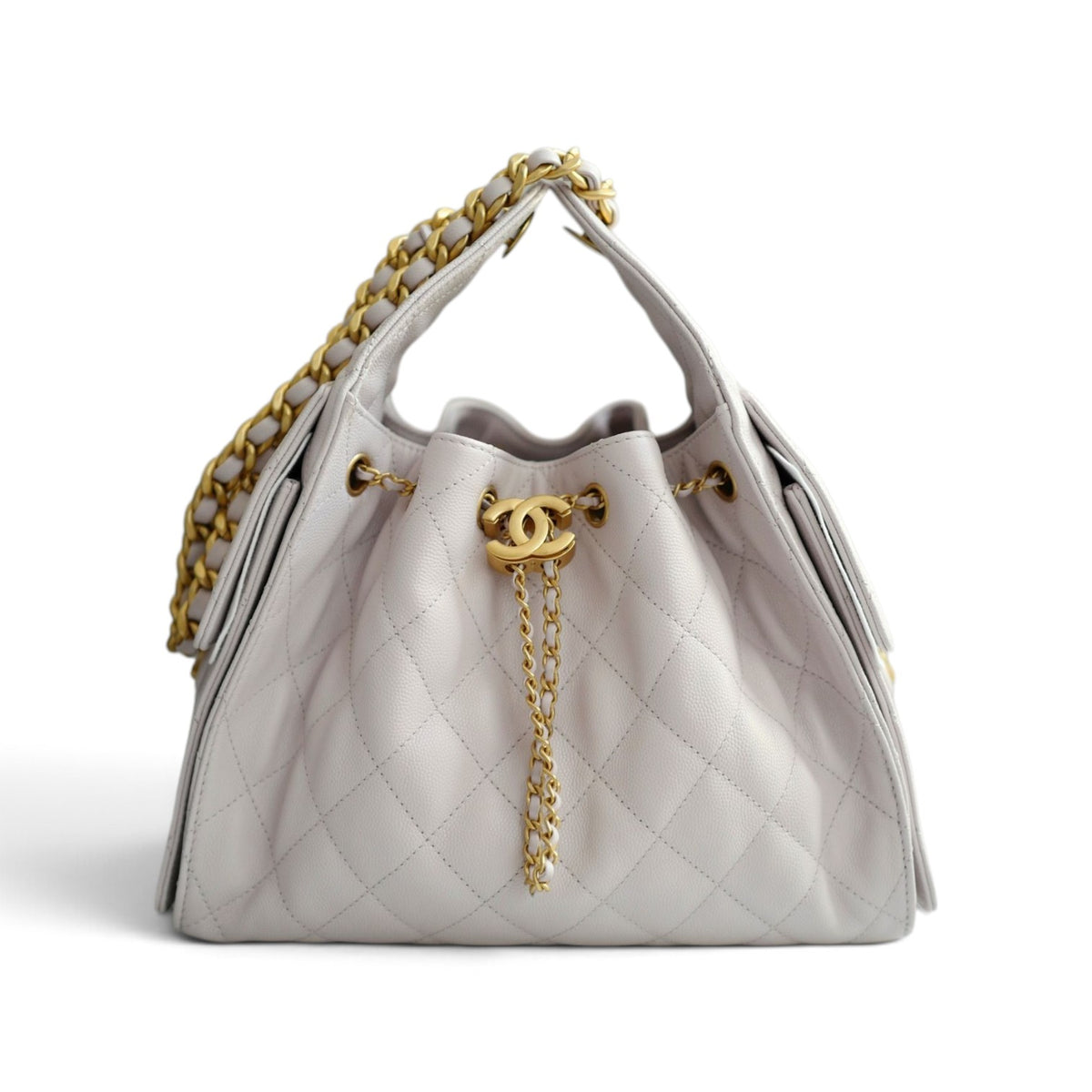 BNIB Chanel 25K Small Hobo Bag Lilac Grained Calfskin with Gold Hardware