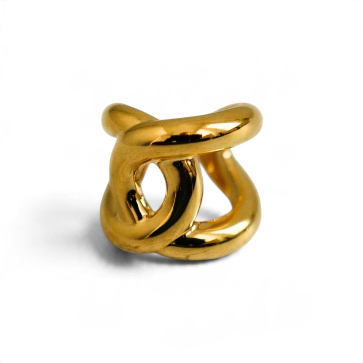 NEW Chanel 26K Ear Cuff Metal Gold Interlocking CC Logo Women Earring