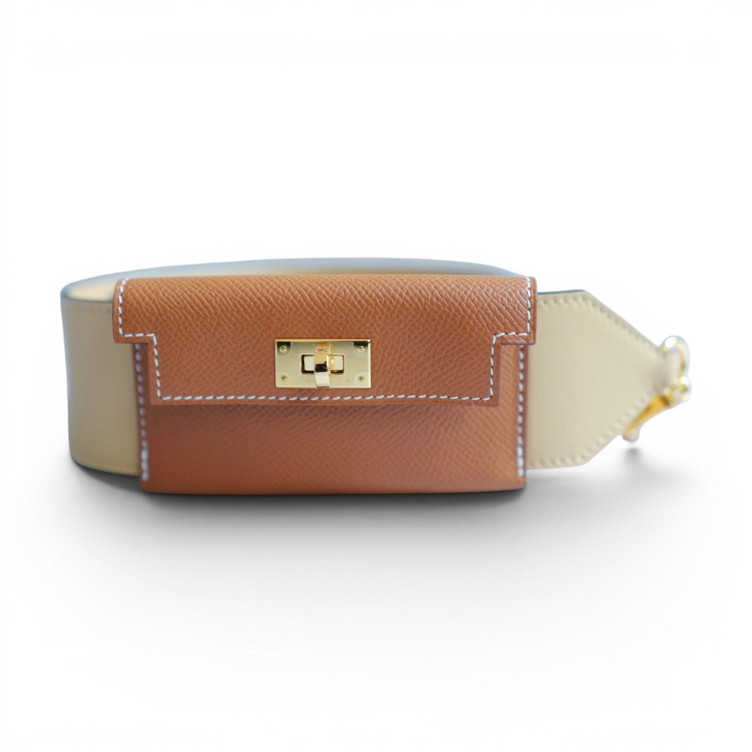 Hermès Kelly Pocket Bag Strap Naturel/Sable/Gold Swift Epsom Calfskin 105 mm