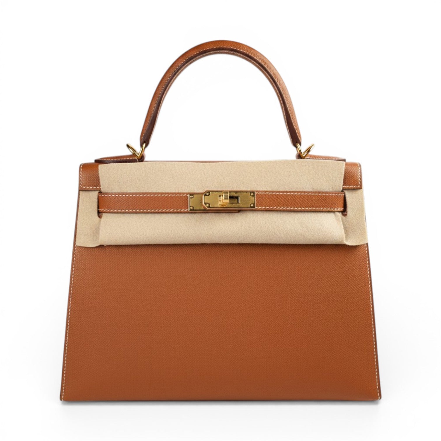 NEW Hermes Kelly 25 Gold Epsom Sellier Gold Hardware