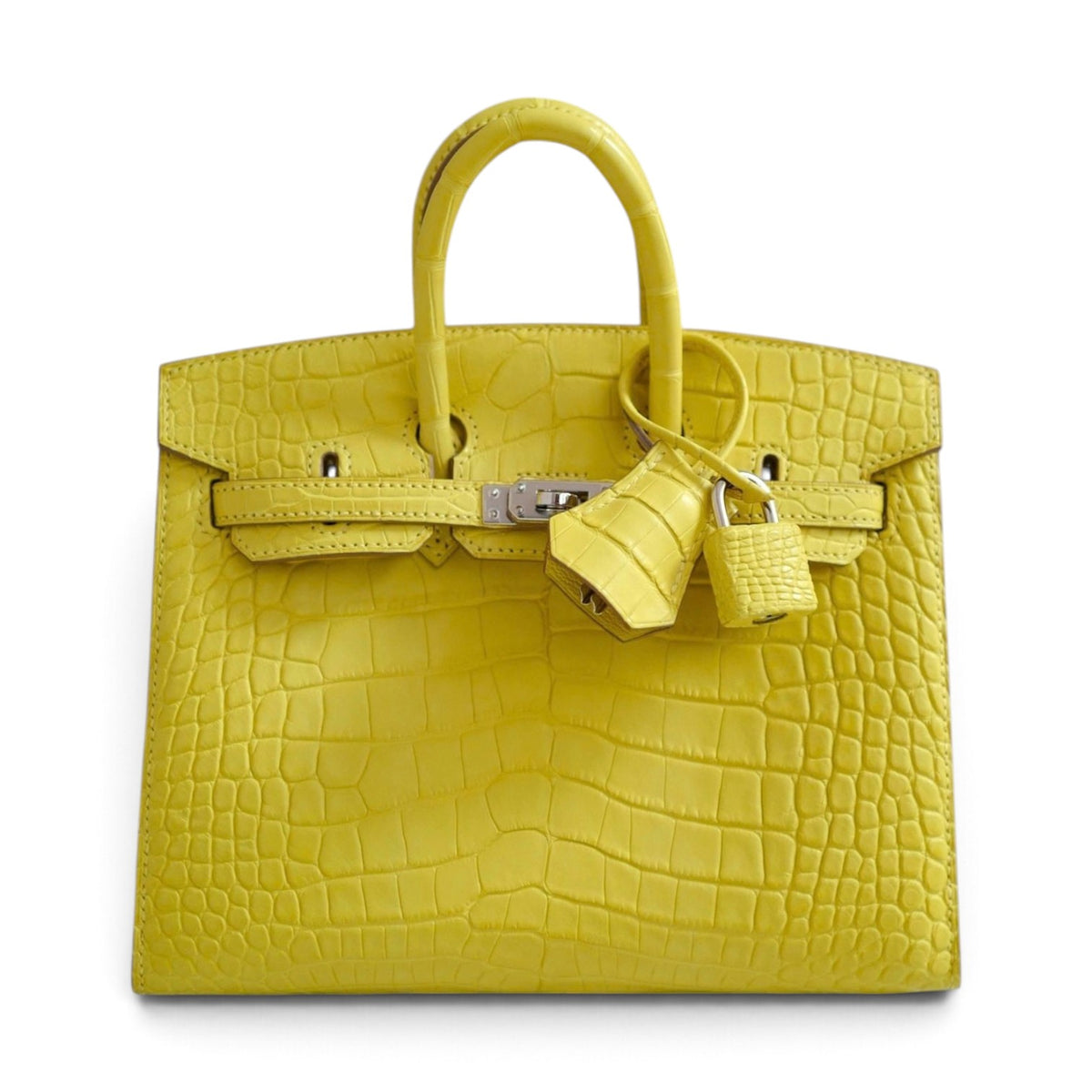 NEW Hermes Birkin 20 Lime Matte Alligator Sellier PHW W Stamp Limited Edition