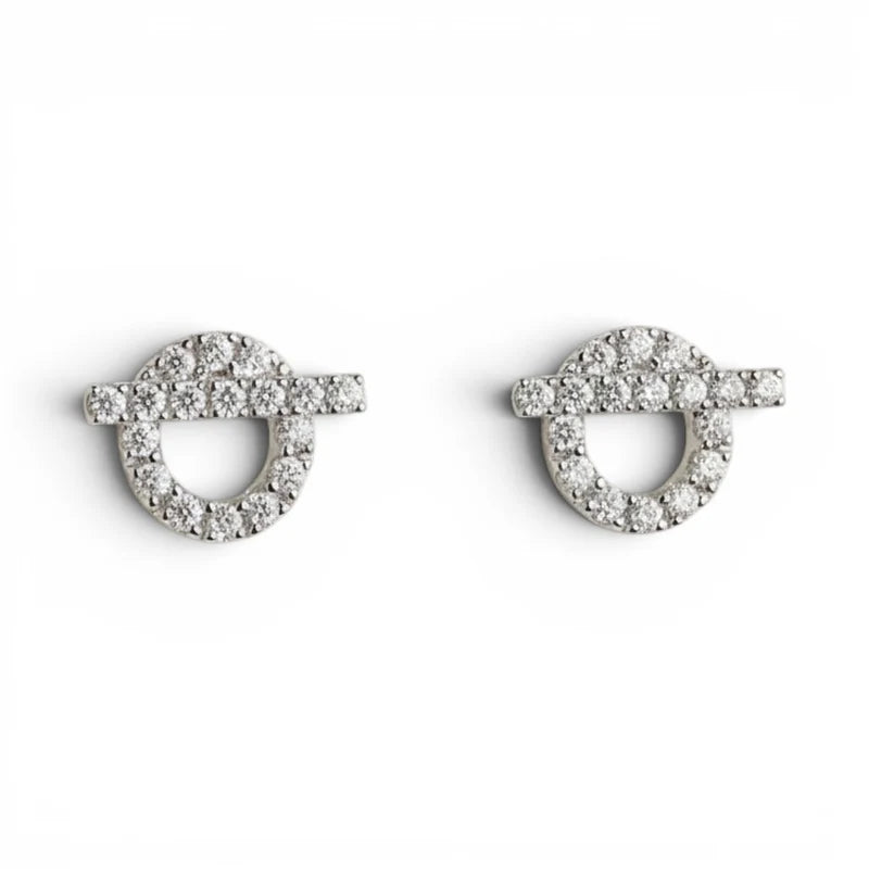 BNIB Hermes Finesse Earrings White Gold With Diamonds $11K Retail