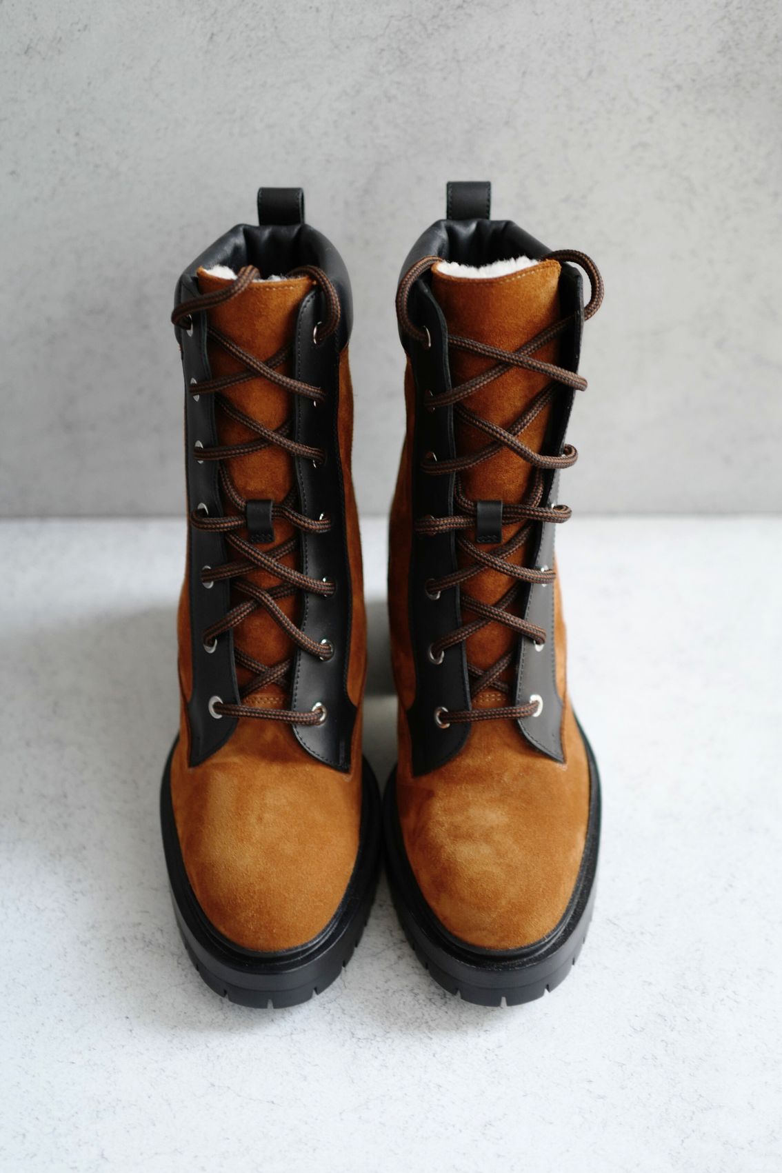 Hermes Bridge Suede Combat Boots Size 37.5 In Brown Over $1800 Retail