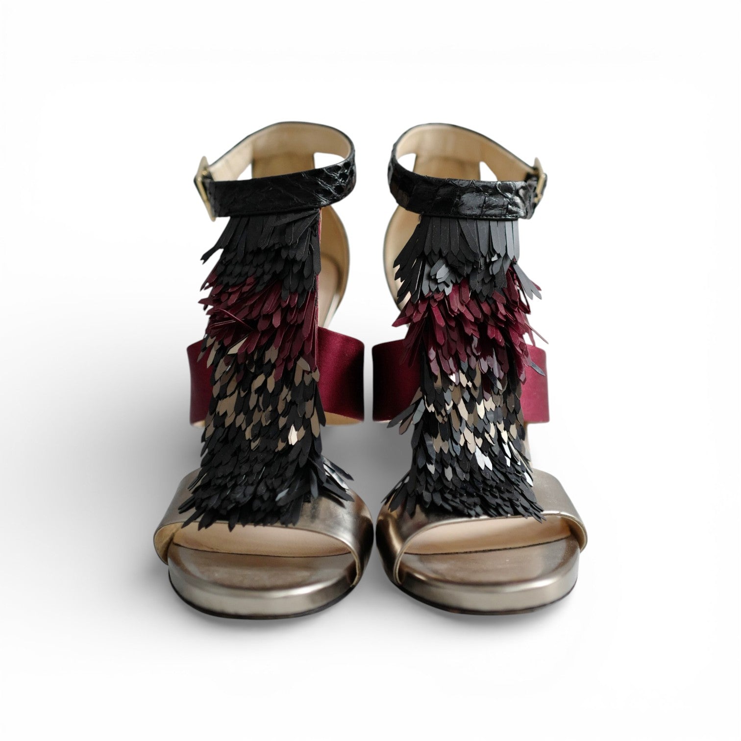 Preloved Jimmy Choo Heels Fedora Razor Sequins size 36.5