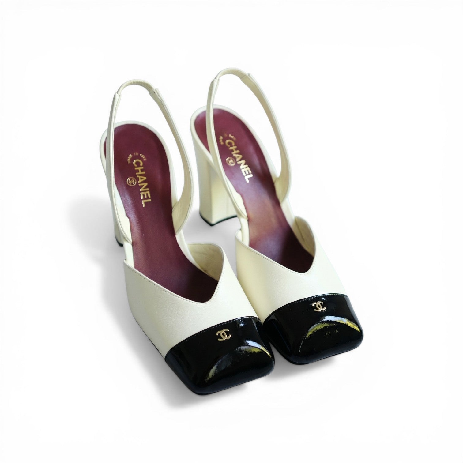 Chanel 26s Slingbacks Matthieu Blazy's Ivory Black Lambskin Calfskin Size 37