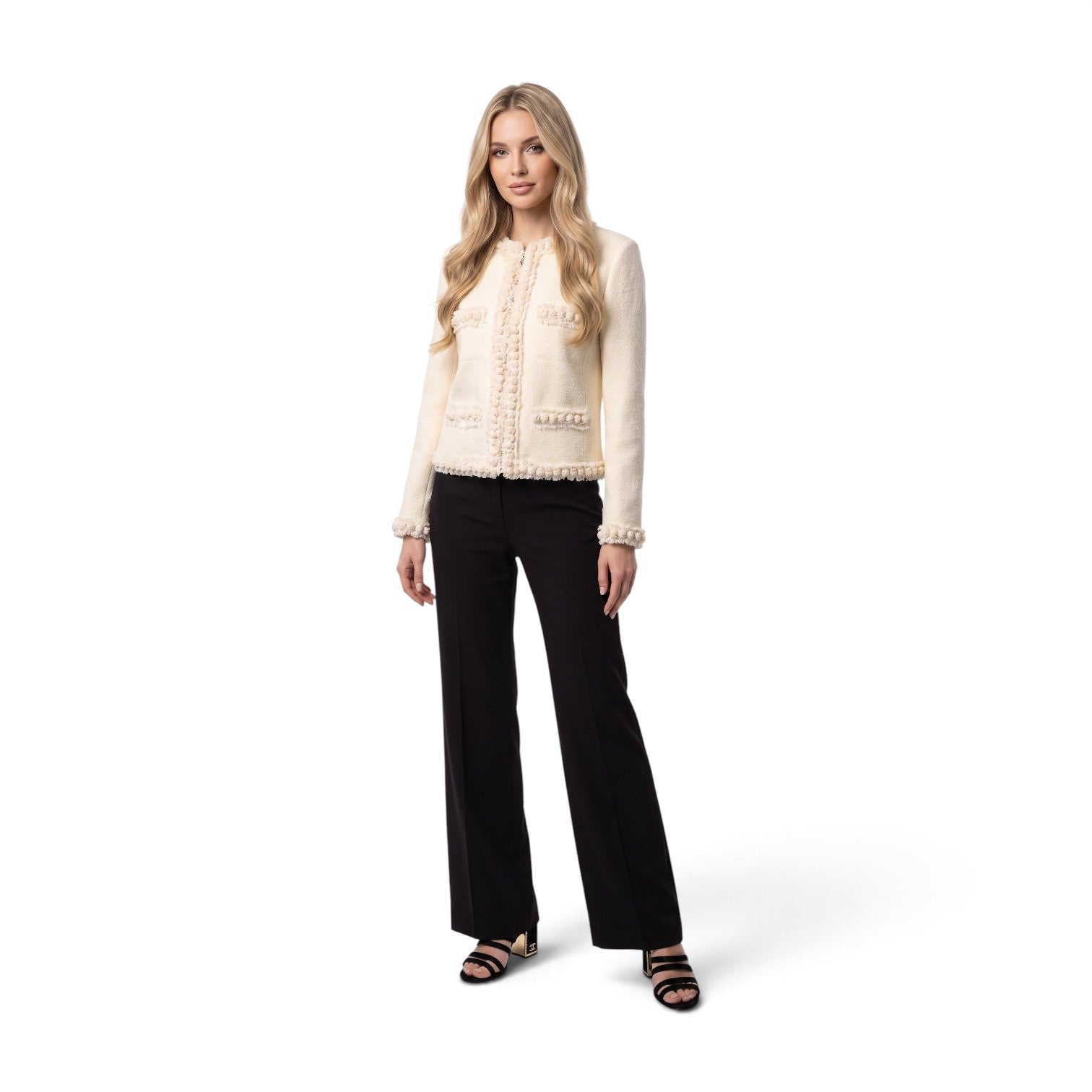 NEW Chanel Métiers d’art 2026 Collection Jacket Ivory in Silk Size 36