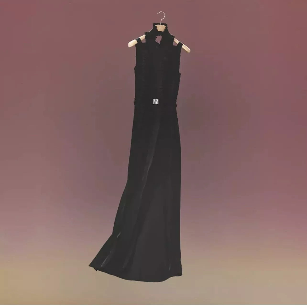 Hermes Long Pleated Dress Noir Size 34 Runway FW23 Limited Edition