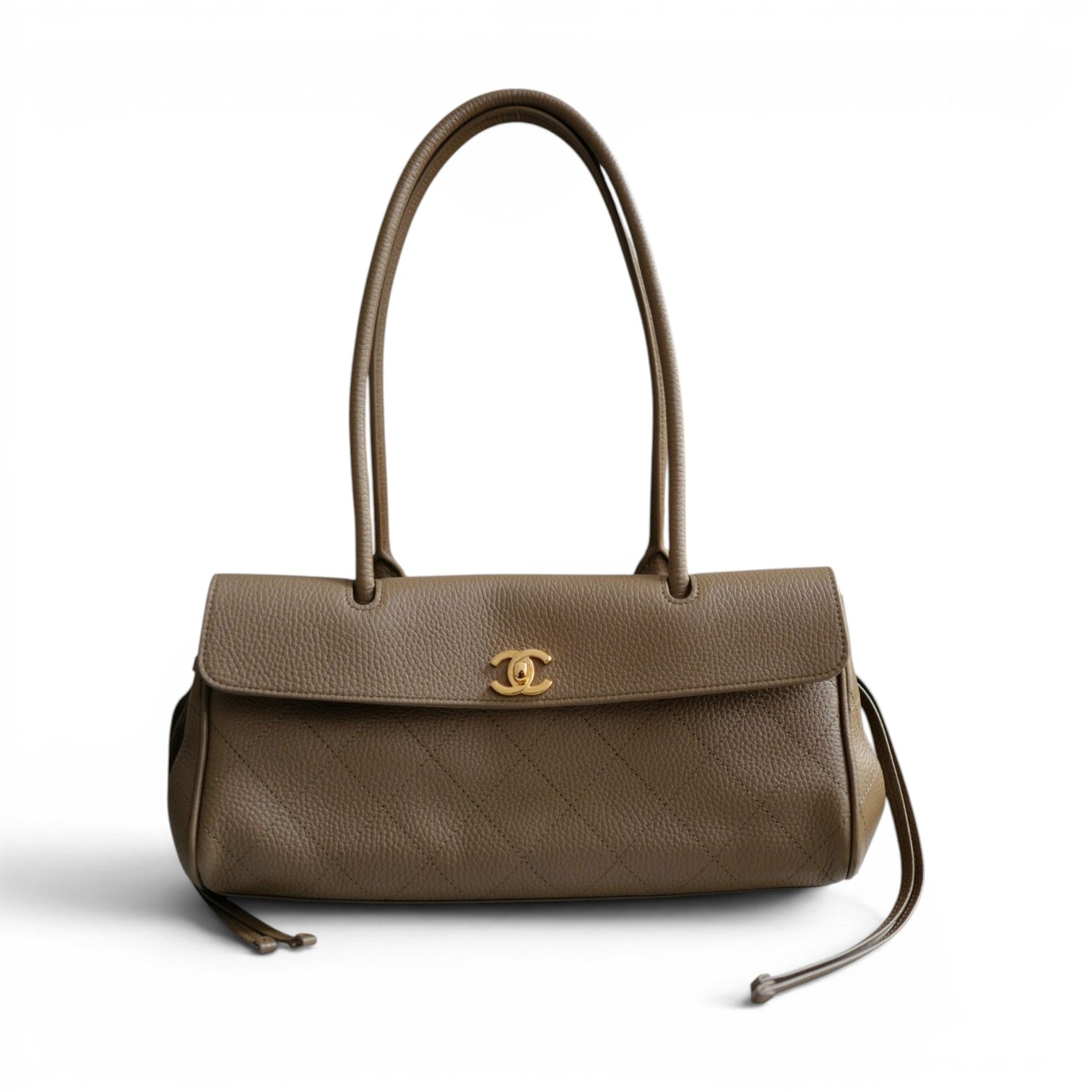 Chanel 26S Small Shopping Bag Matthieu Blazy Baguette Dark Khaki Calfskin GHW