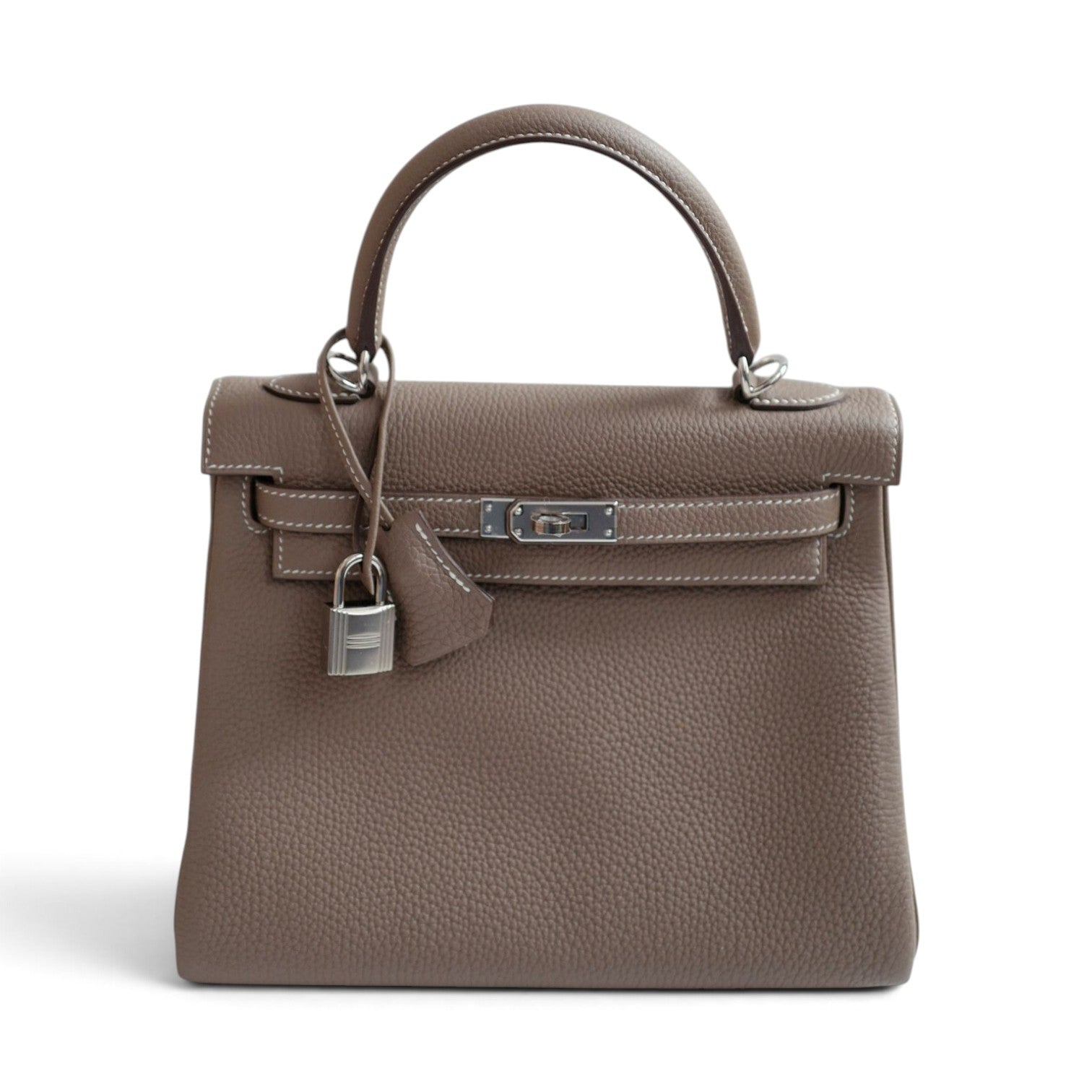 BNIB Hermes Kelly 25 Etoupe Togo Palladium Hardware G Stamp 2026