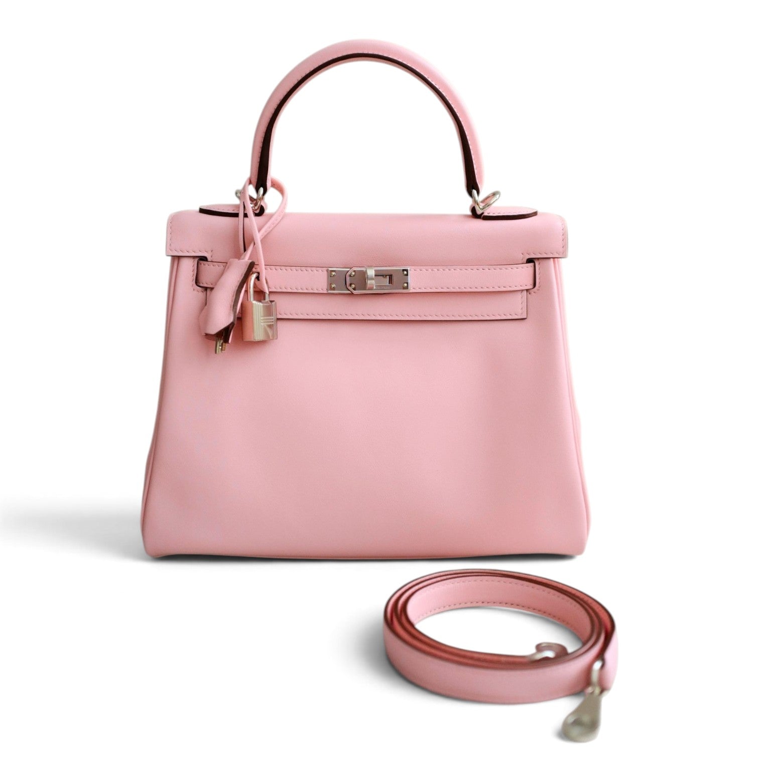 Hermès Kelly 25 Rose Sakura Swift with Palladium Hardware