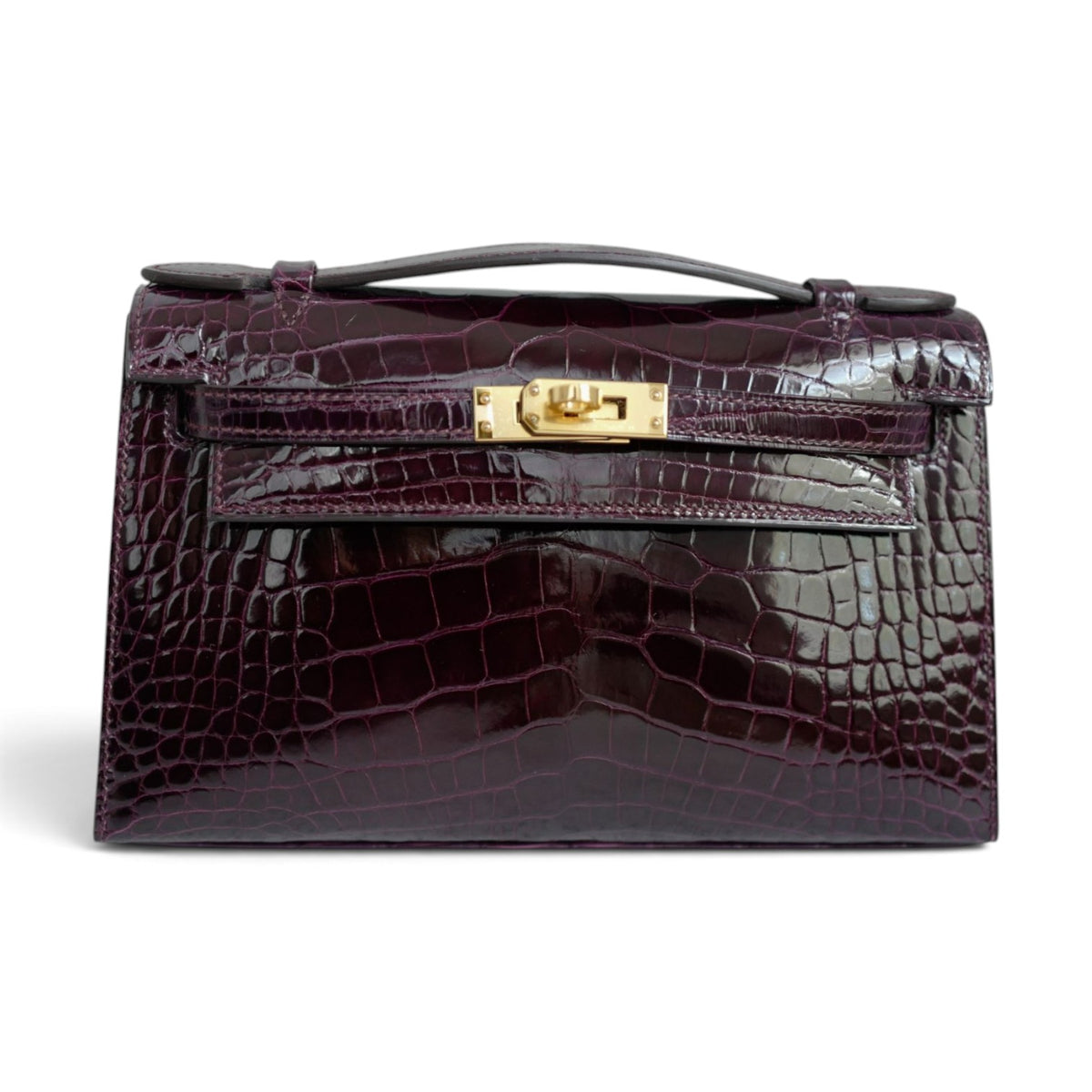 Hermes Kelly Pochette Bordeaux Mississippiens Alligator GHW G Stamp 2026