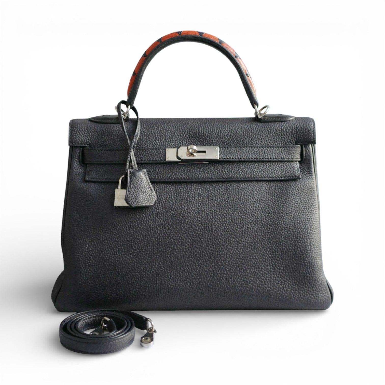 Hermes Kelly Au Galop 32 Bleu Indigo Togo with Palladium HW Limited Edition