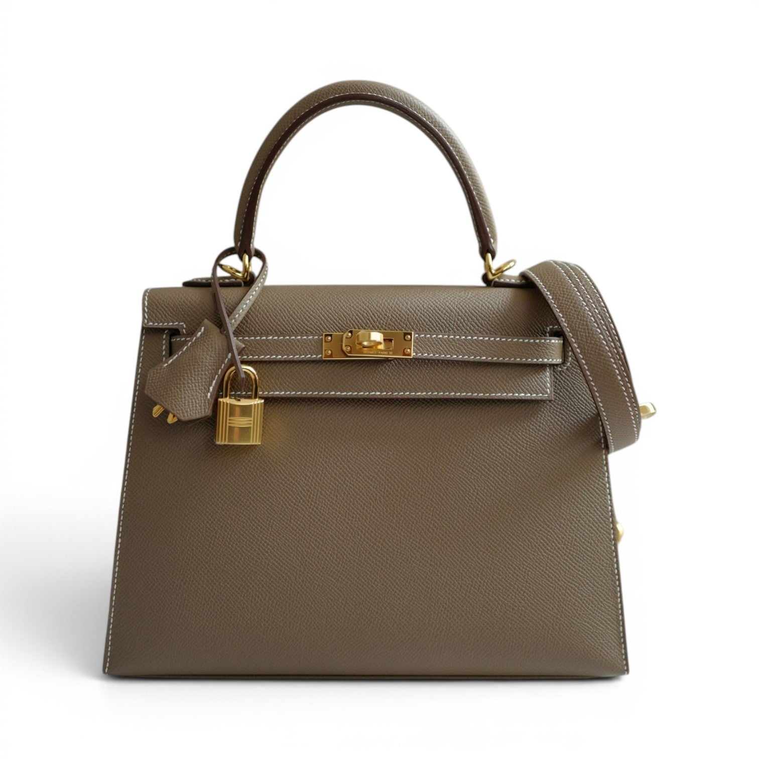 BNIB Hermes Kelly 25 Etoupe Epsom Sellier Gold Hardware G Stamp 2026