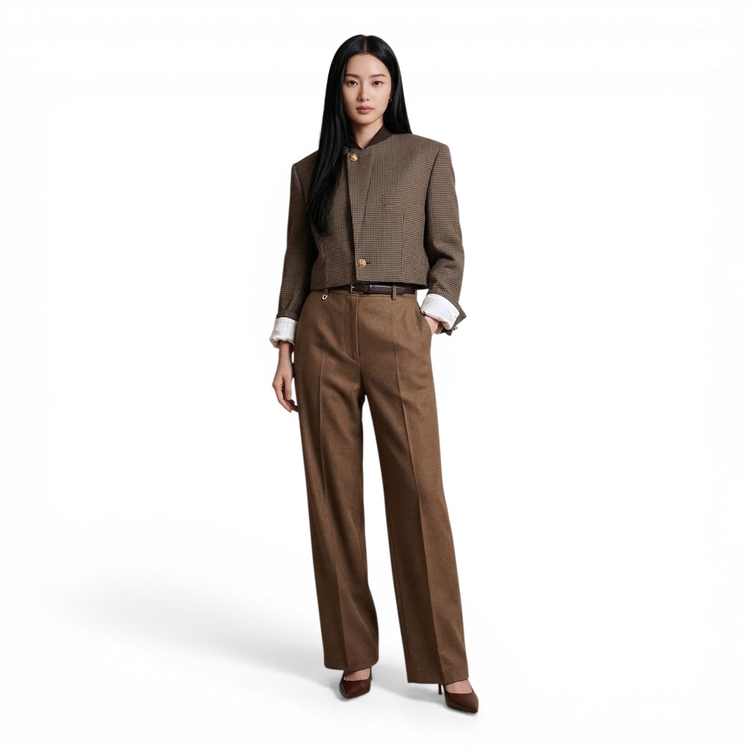 Chanel 26S spring summer Matthieu Blazy Jacket Brown Ecru/Wool size 36