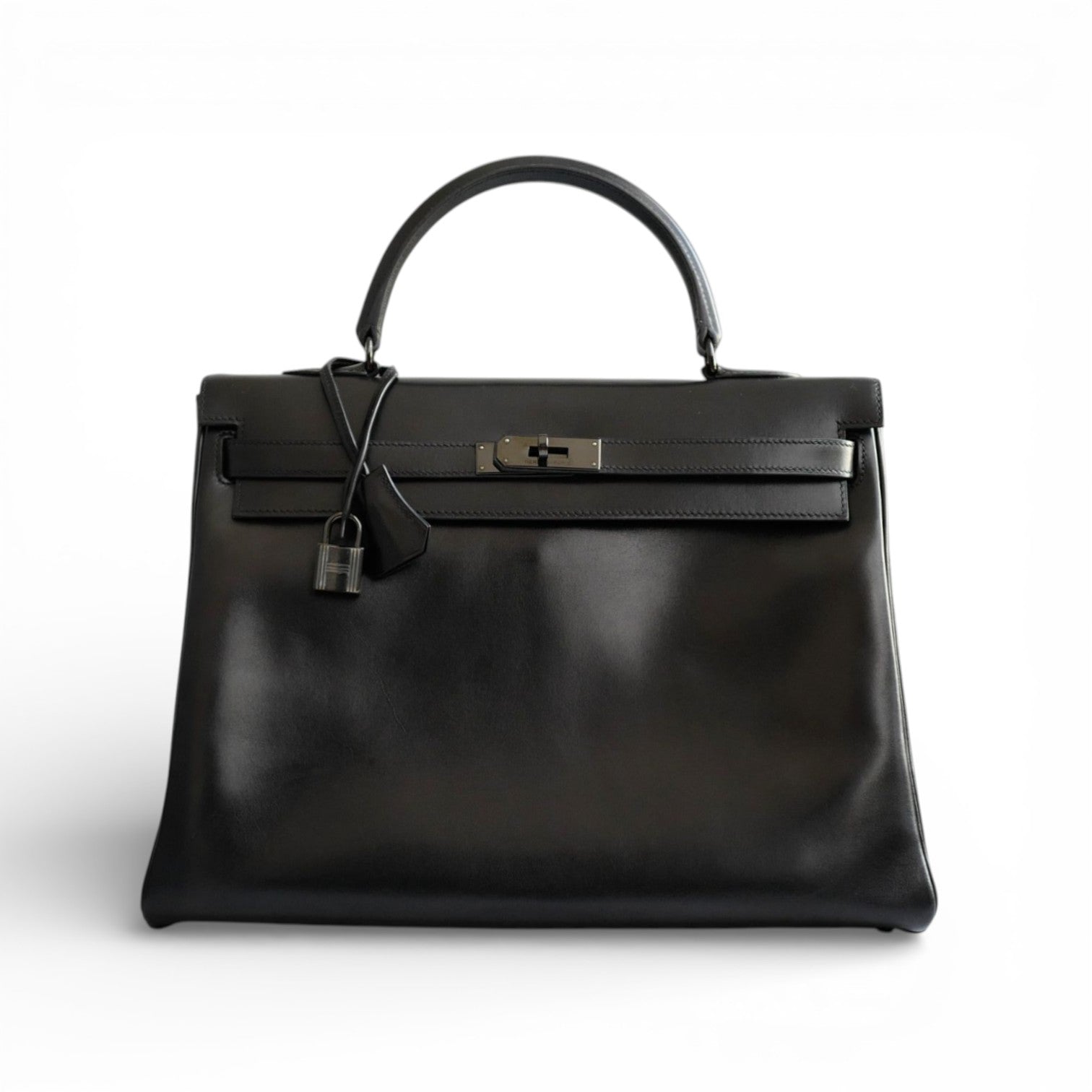 Hermès Kelly 35 So Black Box Calfskin with Black PVD Hardware Limited Edition