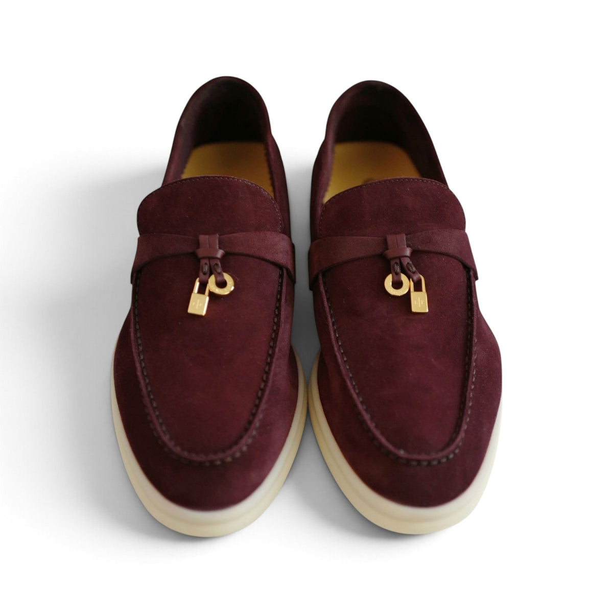 BNIB Loro Piana Summer Charms Walk Loafer Burgundy Suede Calfskin Size 37.5
