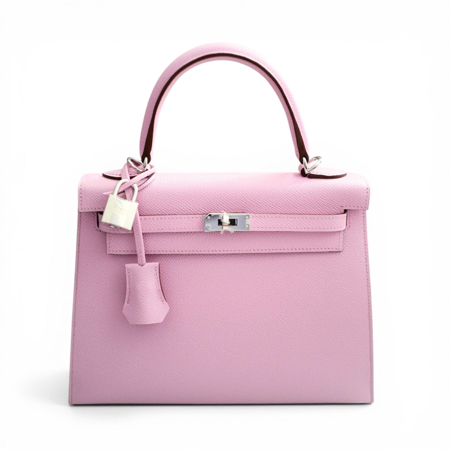 Hermès Kelly 25 Mauve Sylvestre Epsom Sellier Palladium Hardware K Stamp
