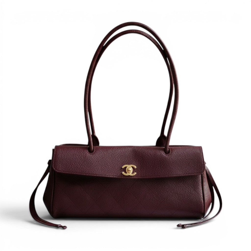 Chanel 26s Small Shopping Bag Matthieu Blazy Dark Burgundy Calfskin GHW