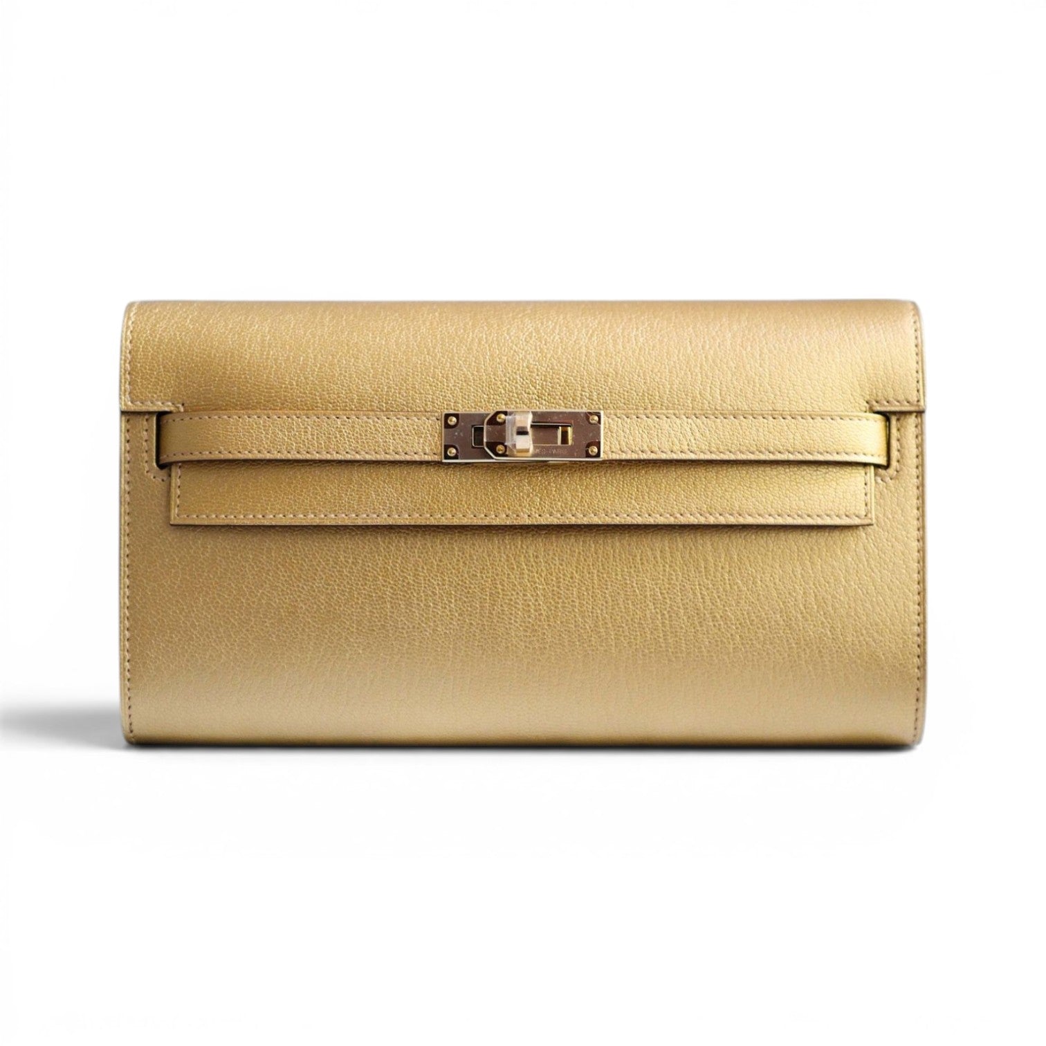 Hermès Kelly Classique To Go Wallet Gold Chamkilight Permabrass Hardware G Stamp