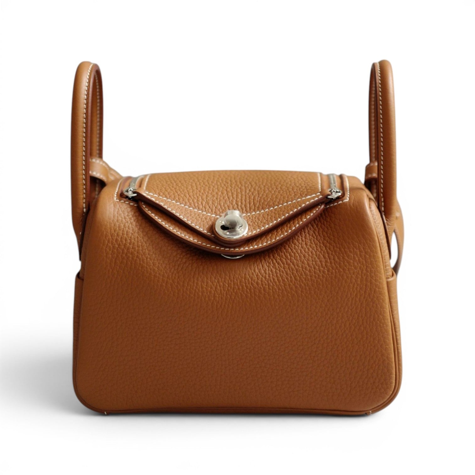 New Hermès Mini Lindy Gold Clemence Leather Palladium Hardware