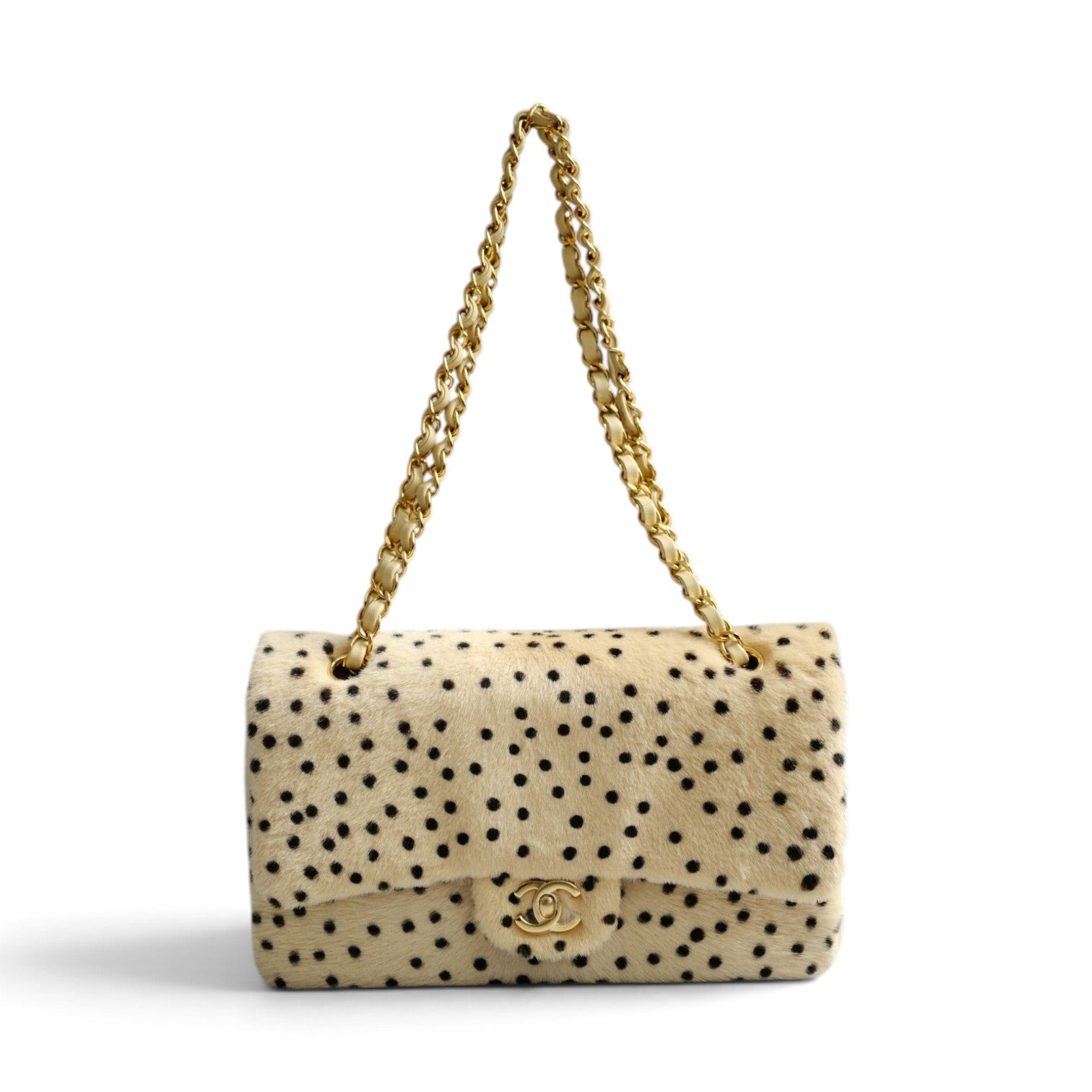 Chanel 26A Métiers d’Art Classic Flap Leopard Pony Lambskin Light Beige & Black