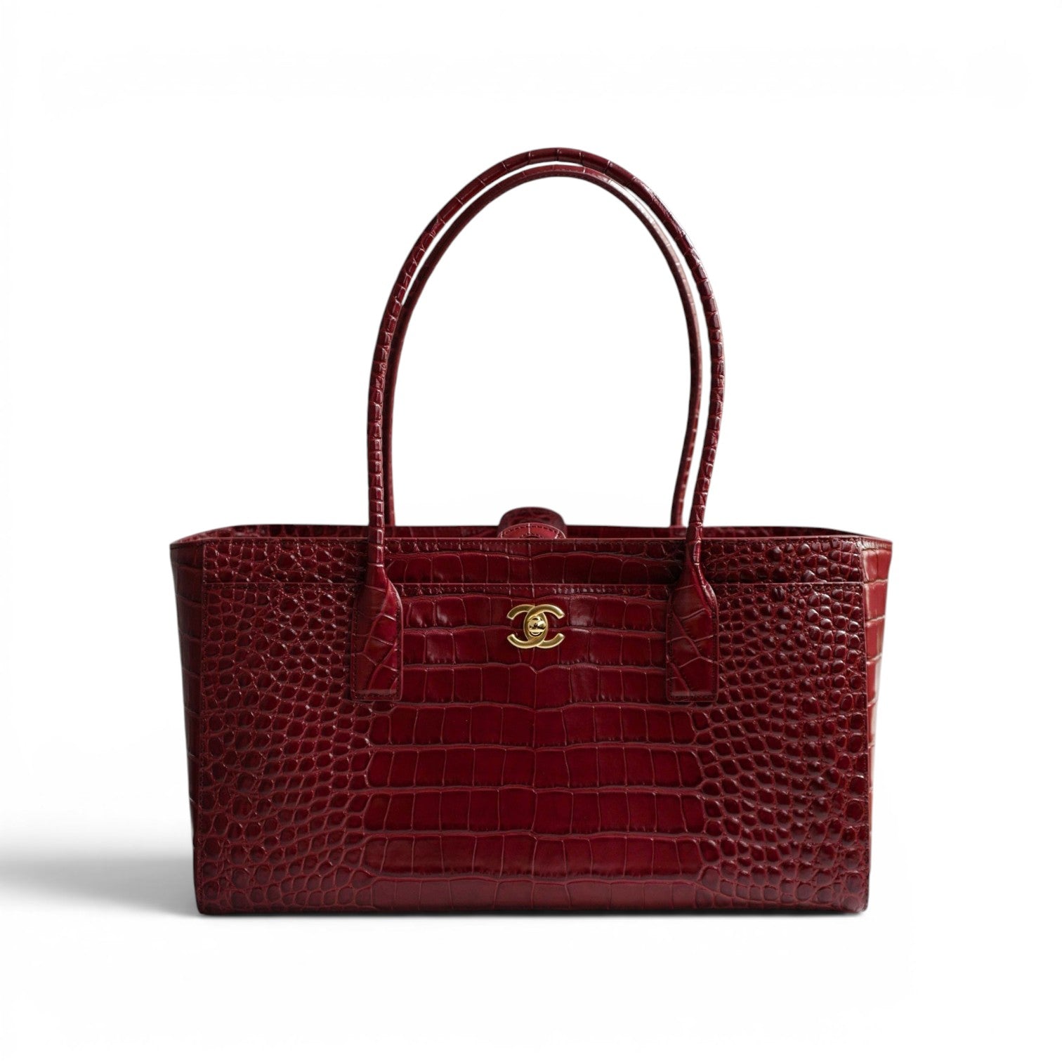 Chanel 26S Matthieu Blazy's Small Tote Red Crocodile Embossed Calfskin GHW