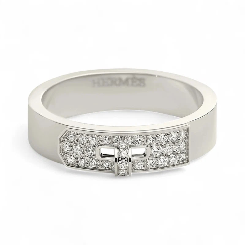 BNIB Hermes Kelly Ring in White Gold with Diamonds Size 50 $7500 Retail