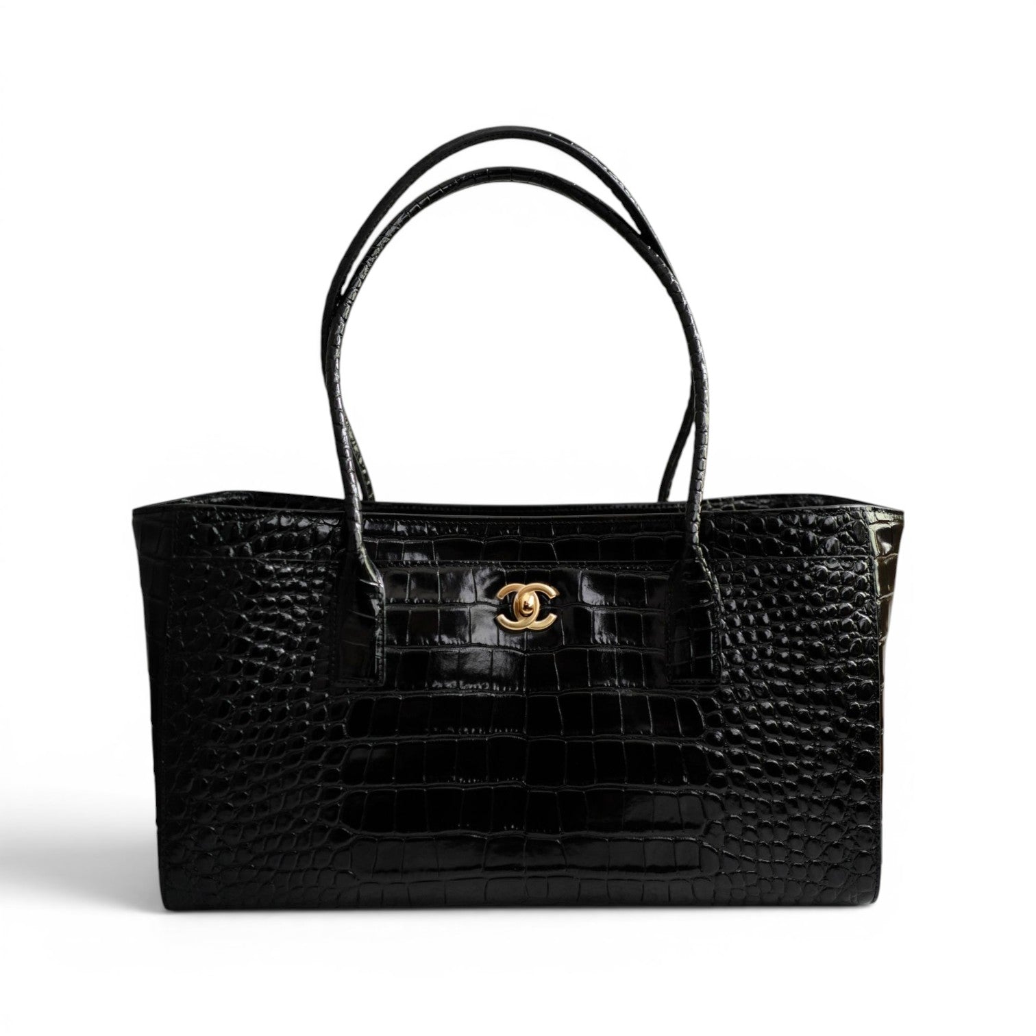 Chanel 26S Matthieu Blazy's Small Tote Black Crocodile Embossed Calfskin GHW