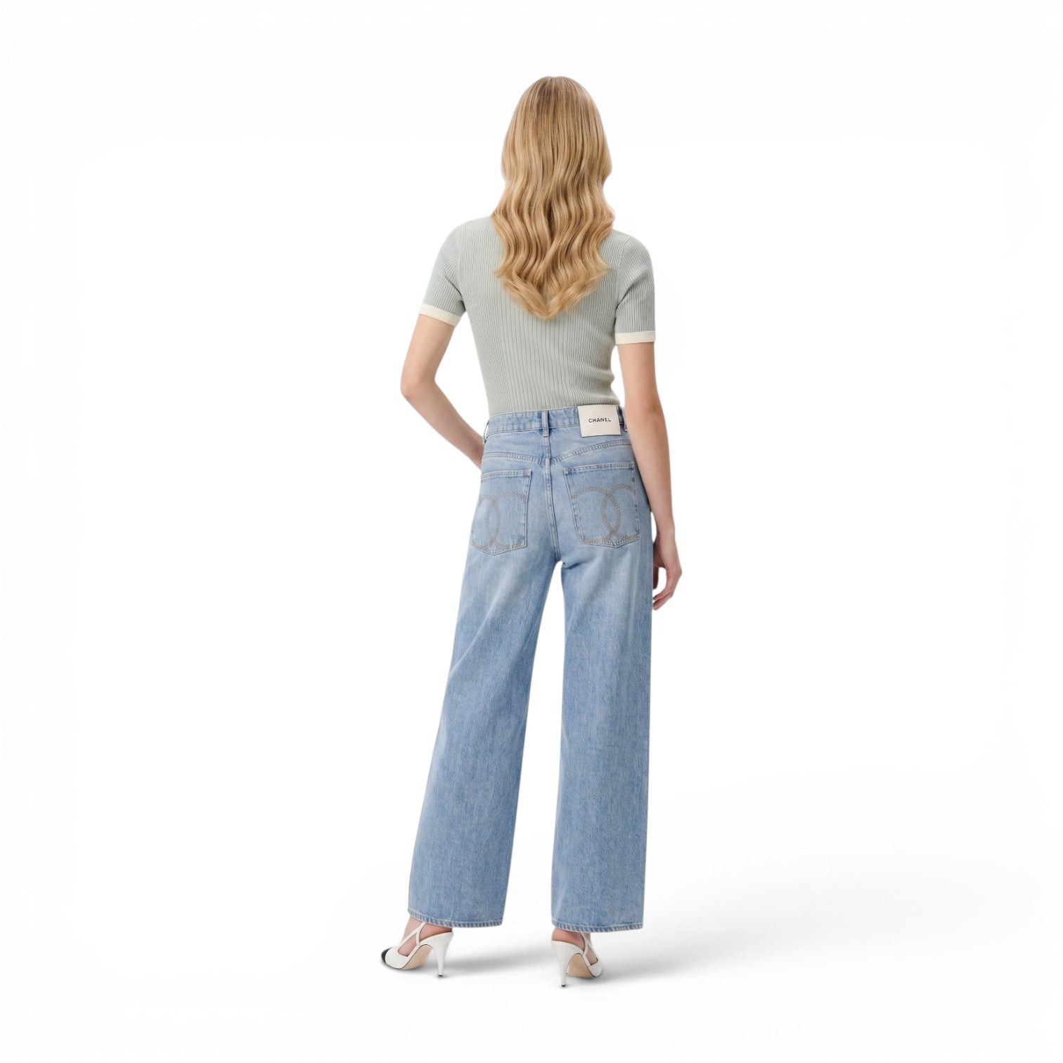 Chanel Métiers d’Art 2026 Matthieu Blazy Denim Blue Jeans Pants Size 36