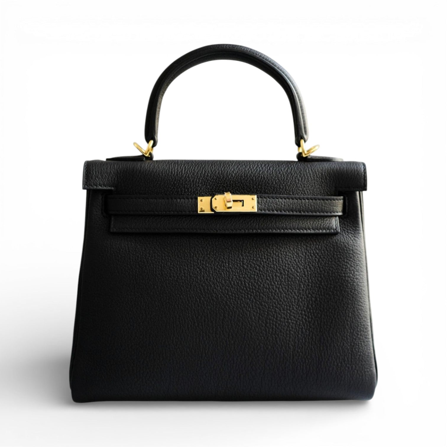 NEW Hermès Kelly 25 Black Togo Leather Gold Hardware K Stamp