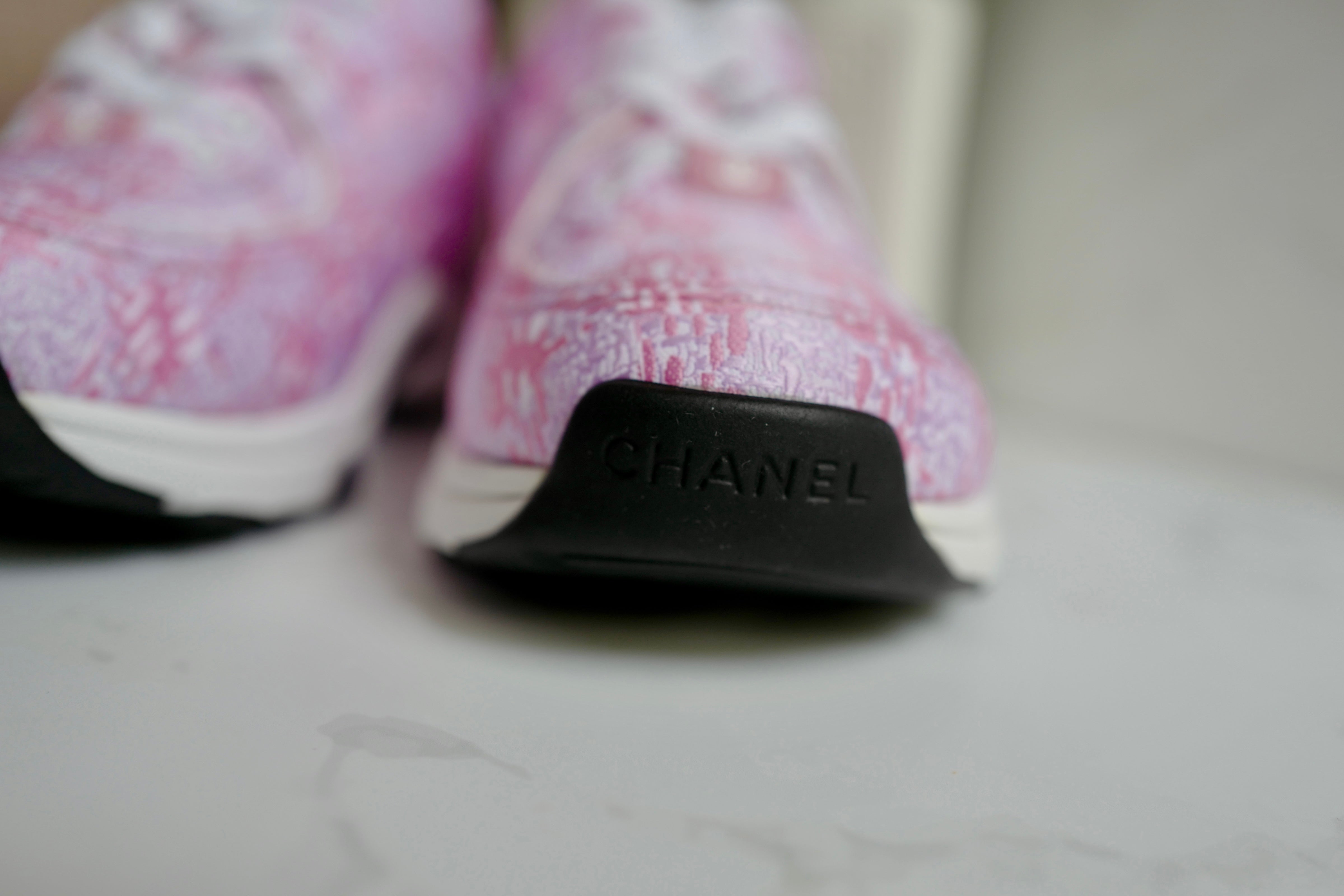 BNIB Chanel 24 Interlocking CC Logo Tweed Chunky Sneakers