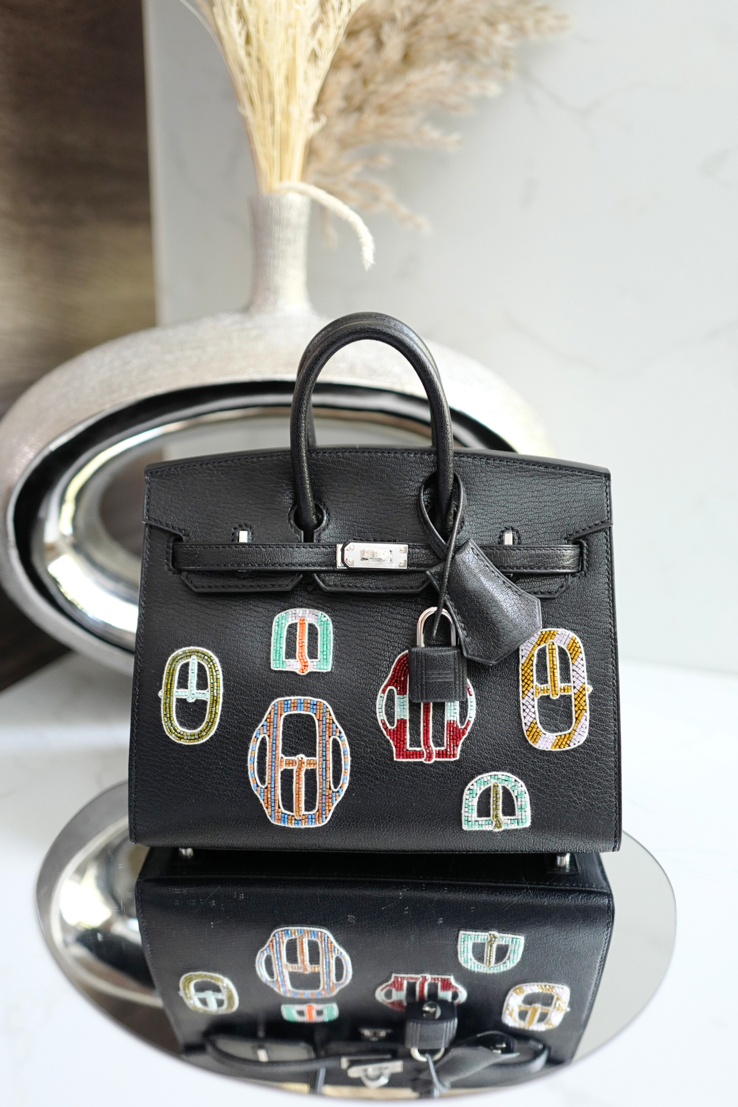 BNIB Hermes Birkin 20 Sellier Bouclerie Moderne Black Chèvre Palladium Hardware