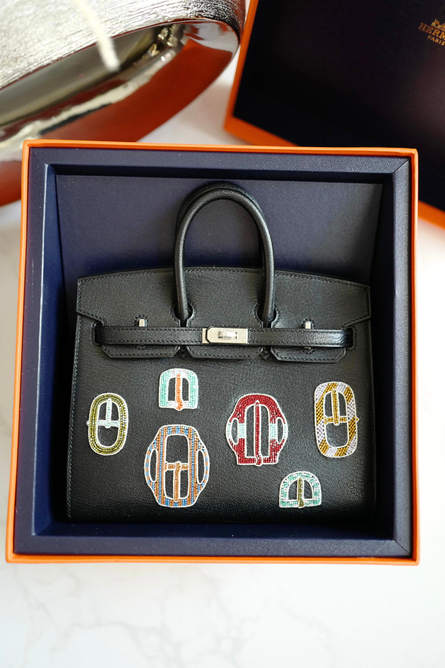 BNIB Hermes Birkin 20 Sellier Bouclerie Moderne Black Chèvre Palladium Hardware