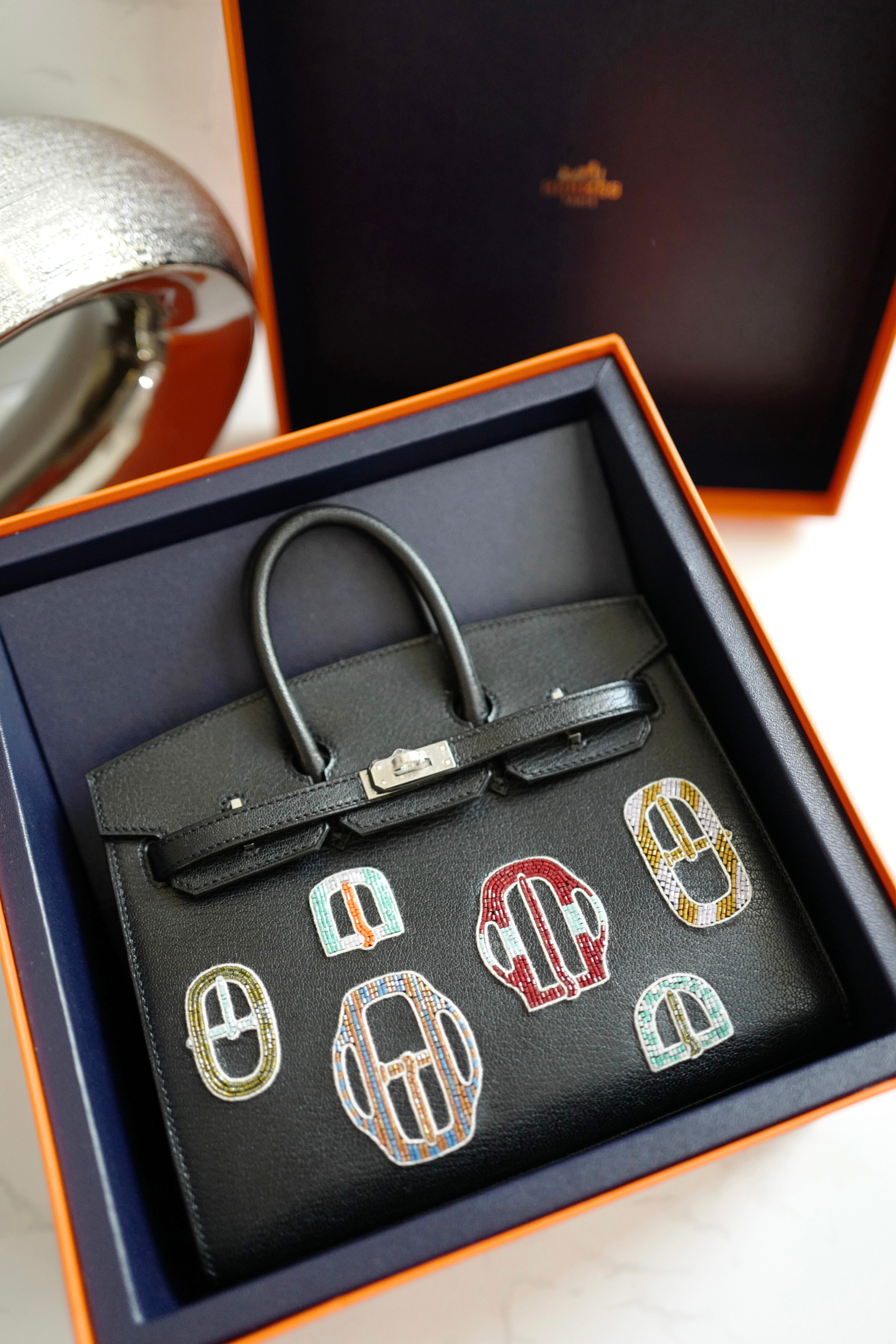 BNIB Hermes Birkin 20 Sellier Bouclerie Moderne Black Chèvre Palladium Hardware