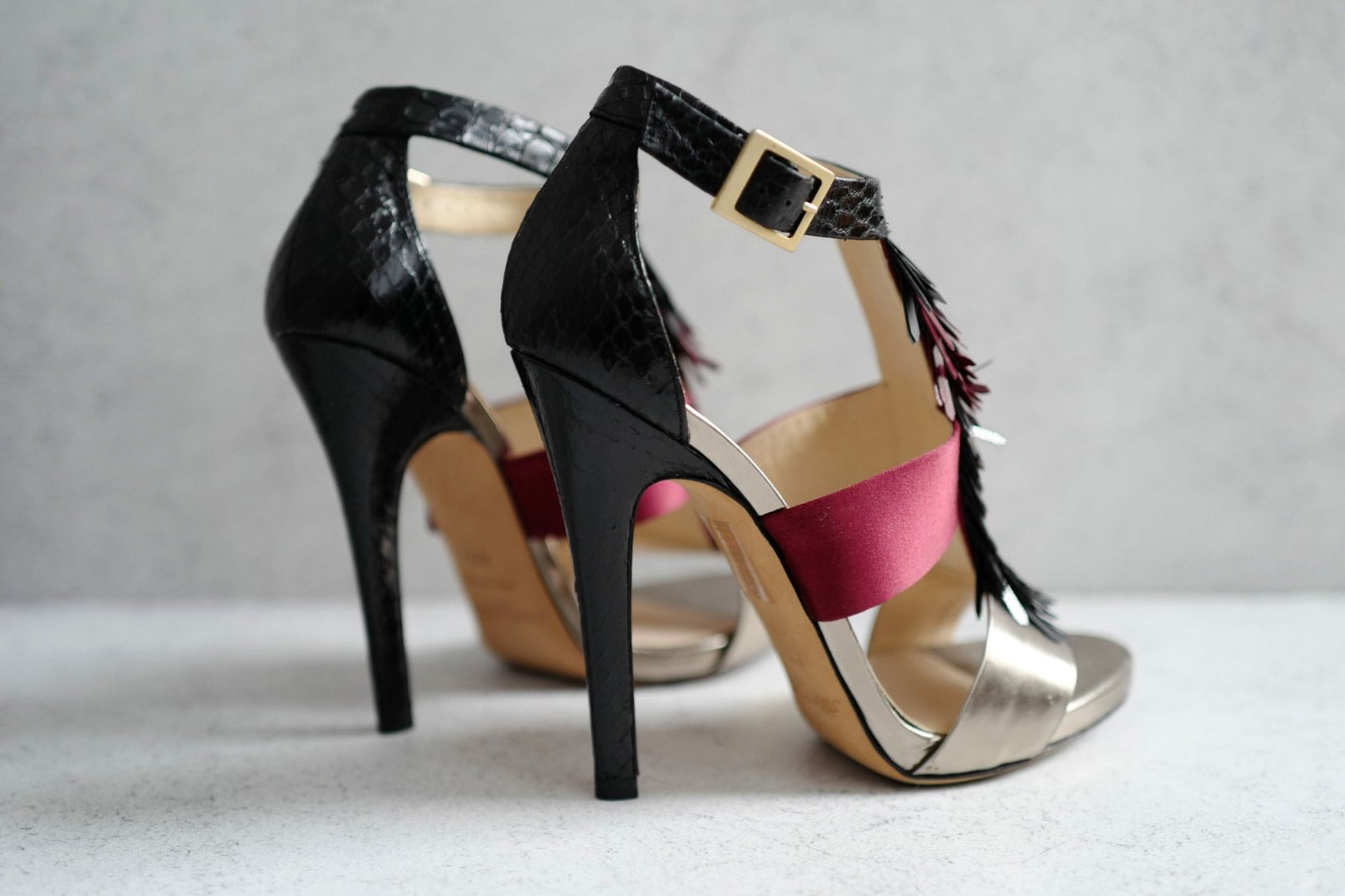 Preloved Jimmy Choo Heels Fedora Razor Sequins size 36.5