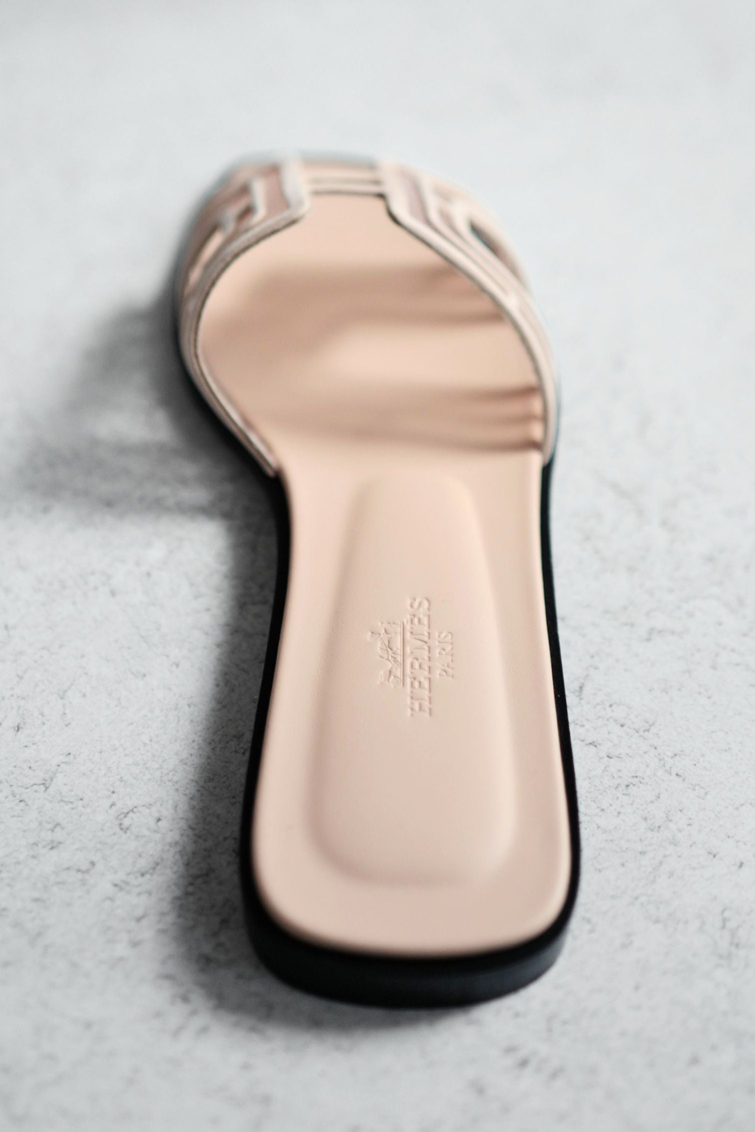 BNIB Hermes Oran Sandal Chevre Velours Resille Arcai Beige Nude Size 38