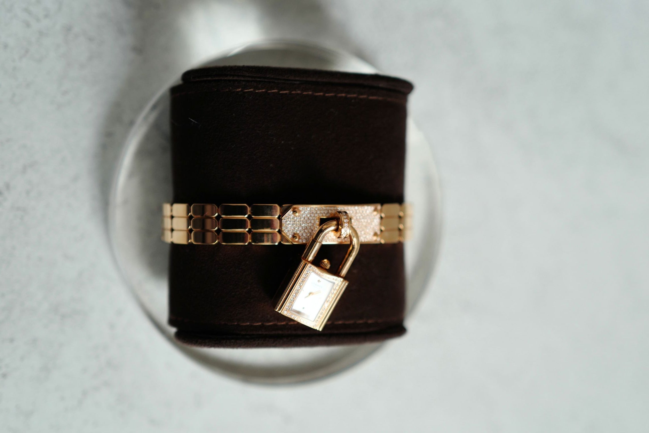 BNIB Hermes Mini Kelly Watch Rose Gold 16 mm With Diamond Set Over $40K Retail