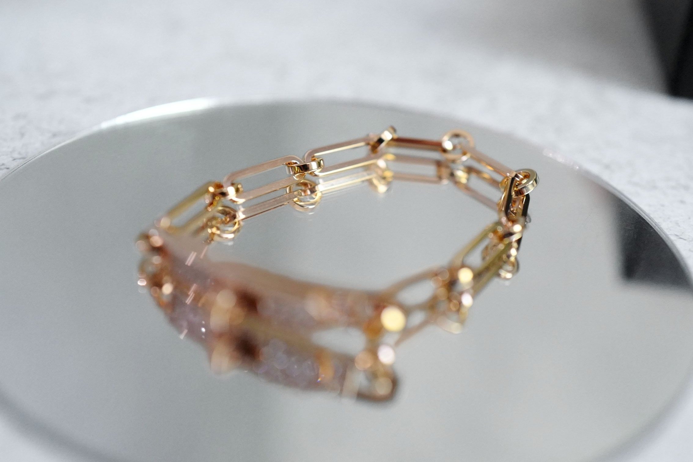 Hermès Kelly Chaine Bracelet Small Model 18K Rose Gold Diamonds Size 140