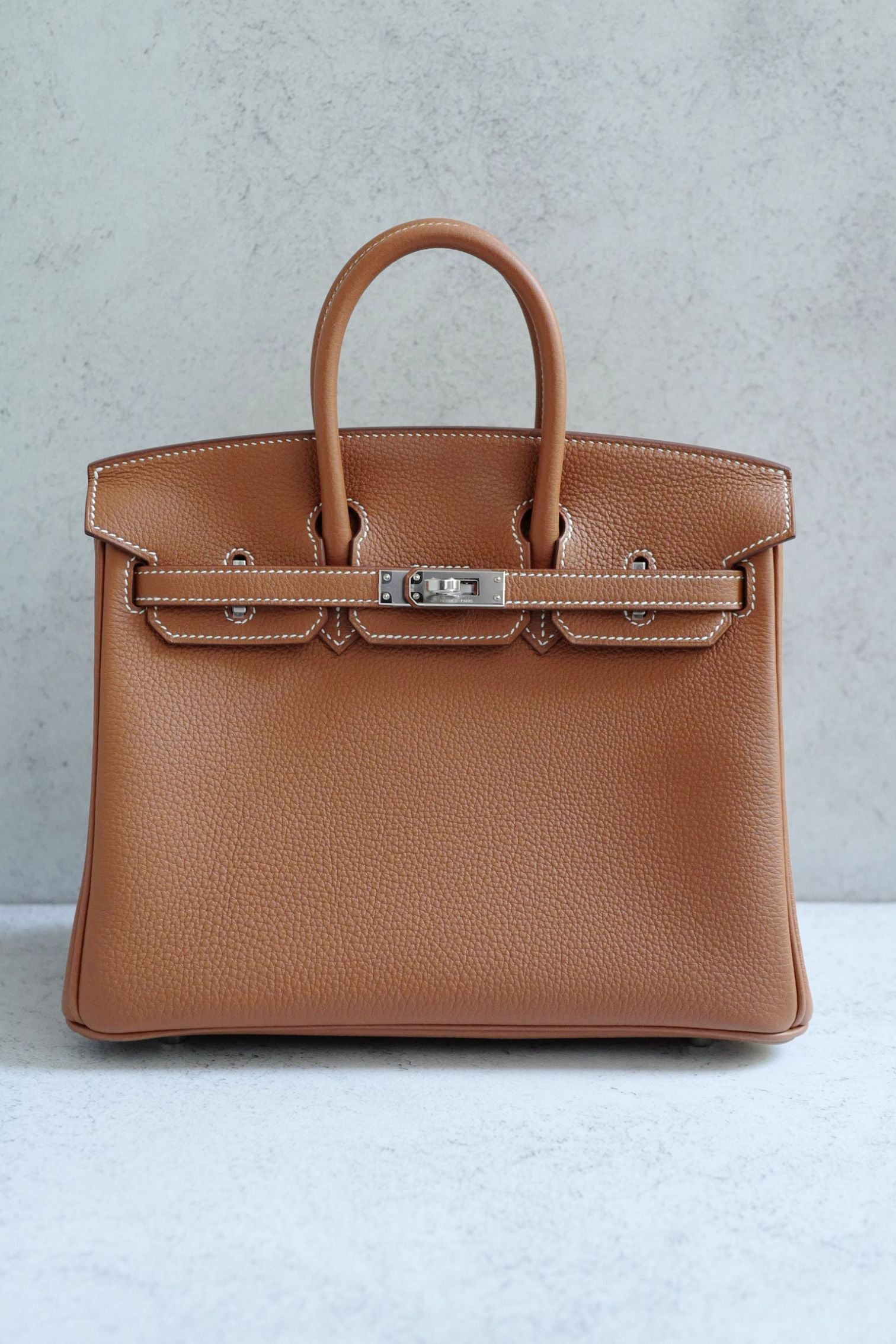 BNIB Hermes Birkin 25 Gold Togo Leather Palladium Hardware