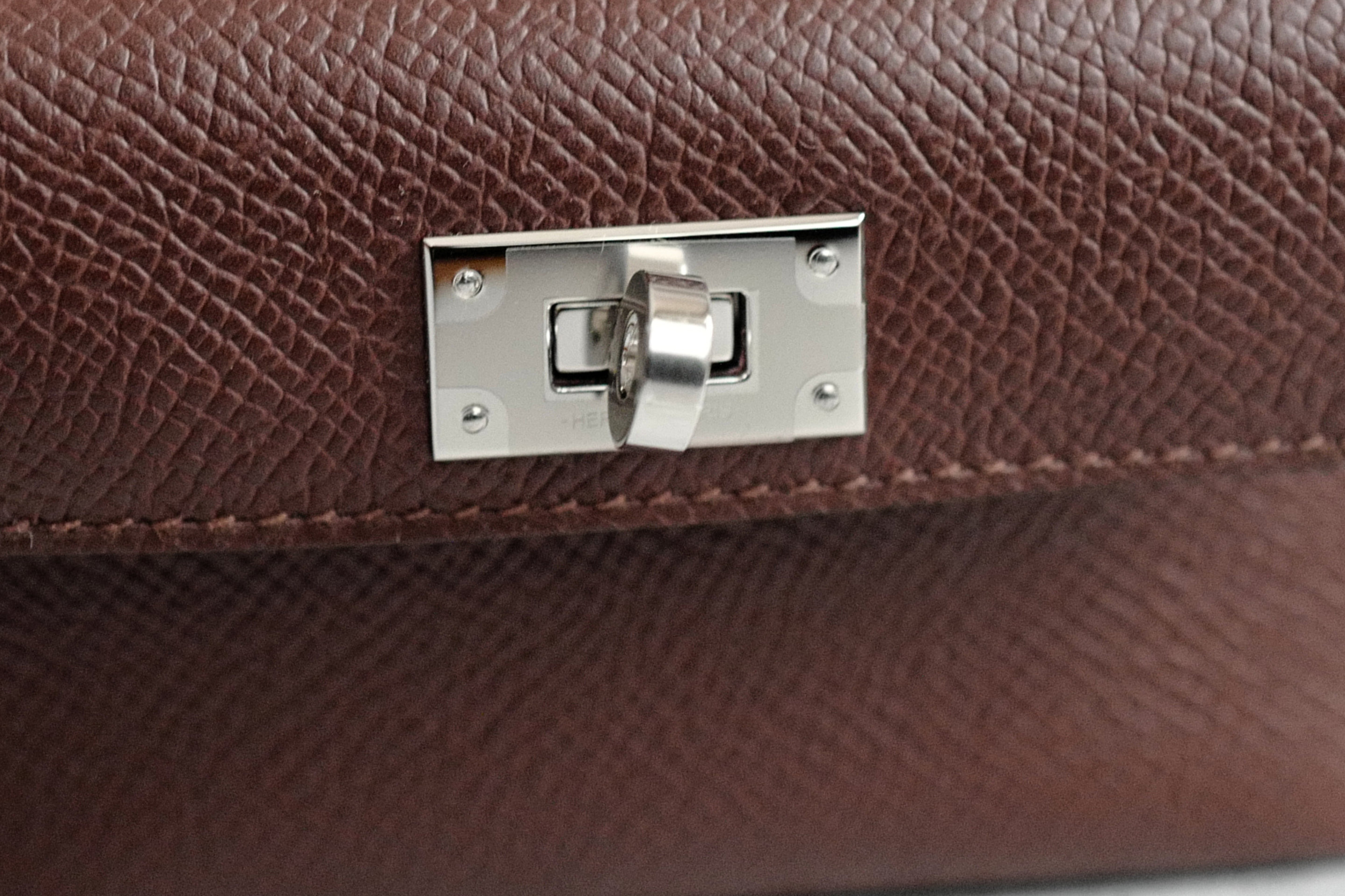 Hermès Kelly Pocket Bag Strap Noir/Terre Swift Epsom Calfskin 105 mm