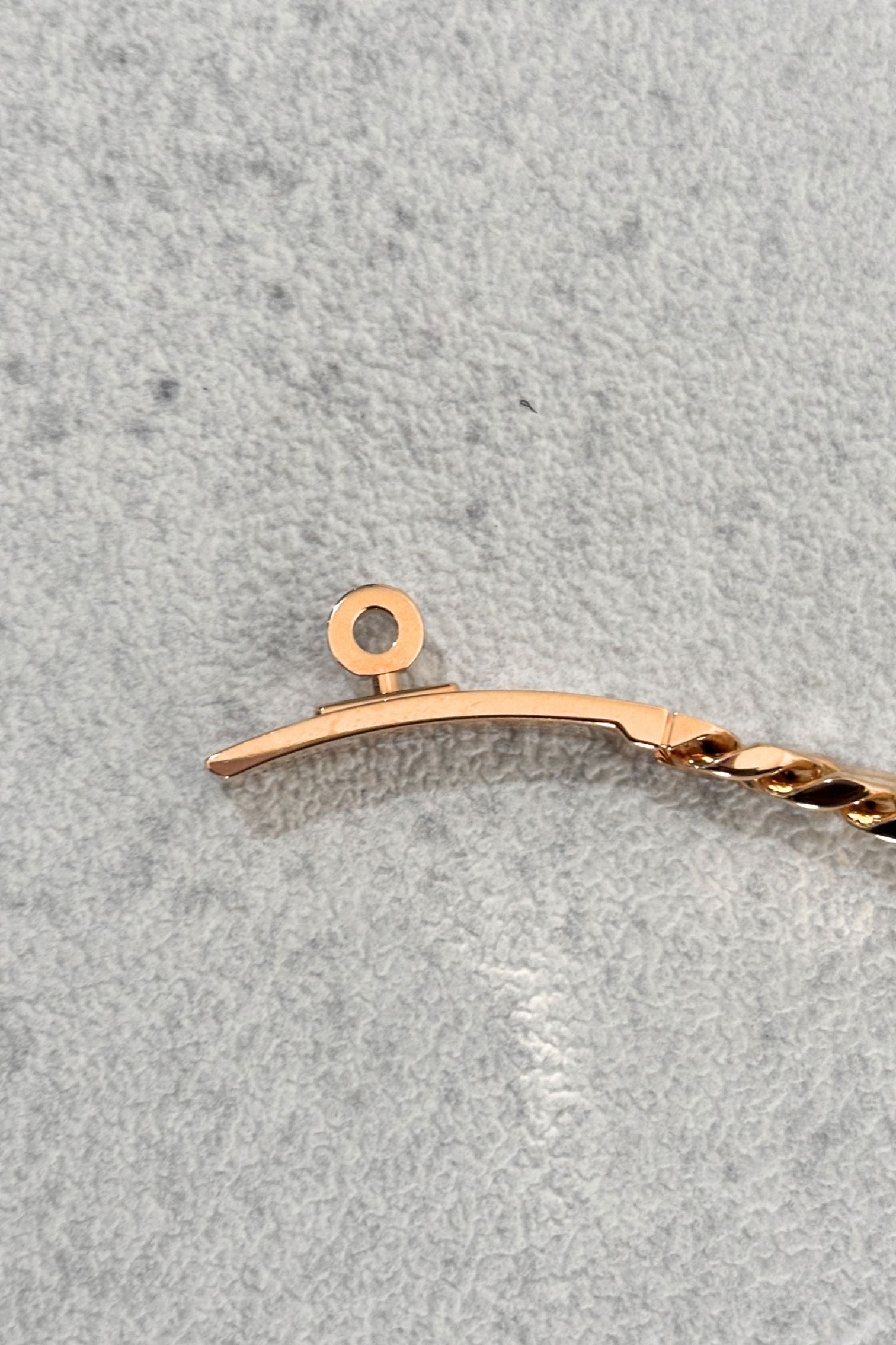 NEW Hermes Kelly Gourmette Bracelet Rose Gold 750 Diamond 0.90ct ST