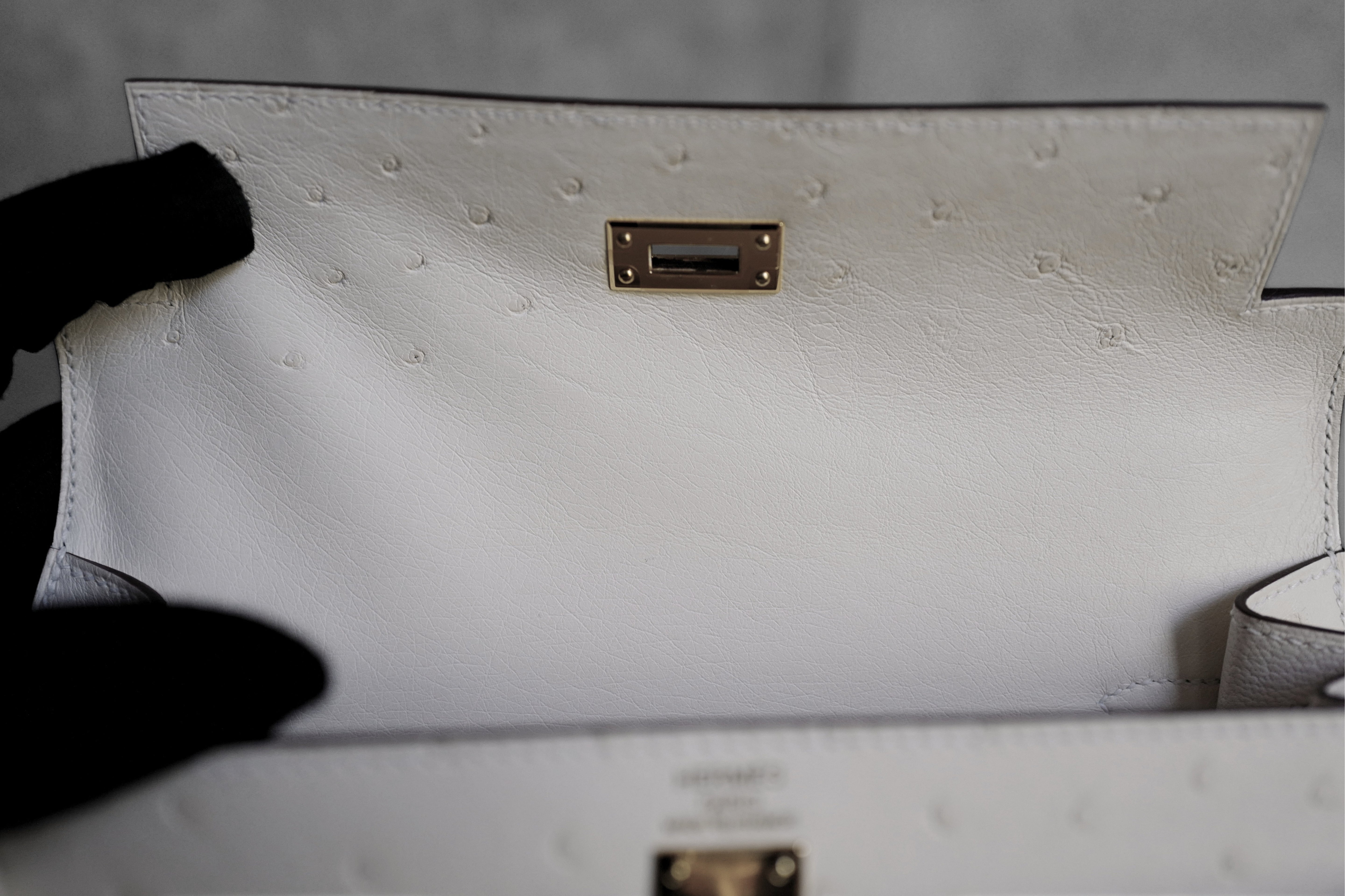 Hermès Kelly II 25 Nata Ostrich Sellier Boréale Gold Hardware G Stamp 2026