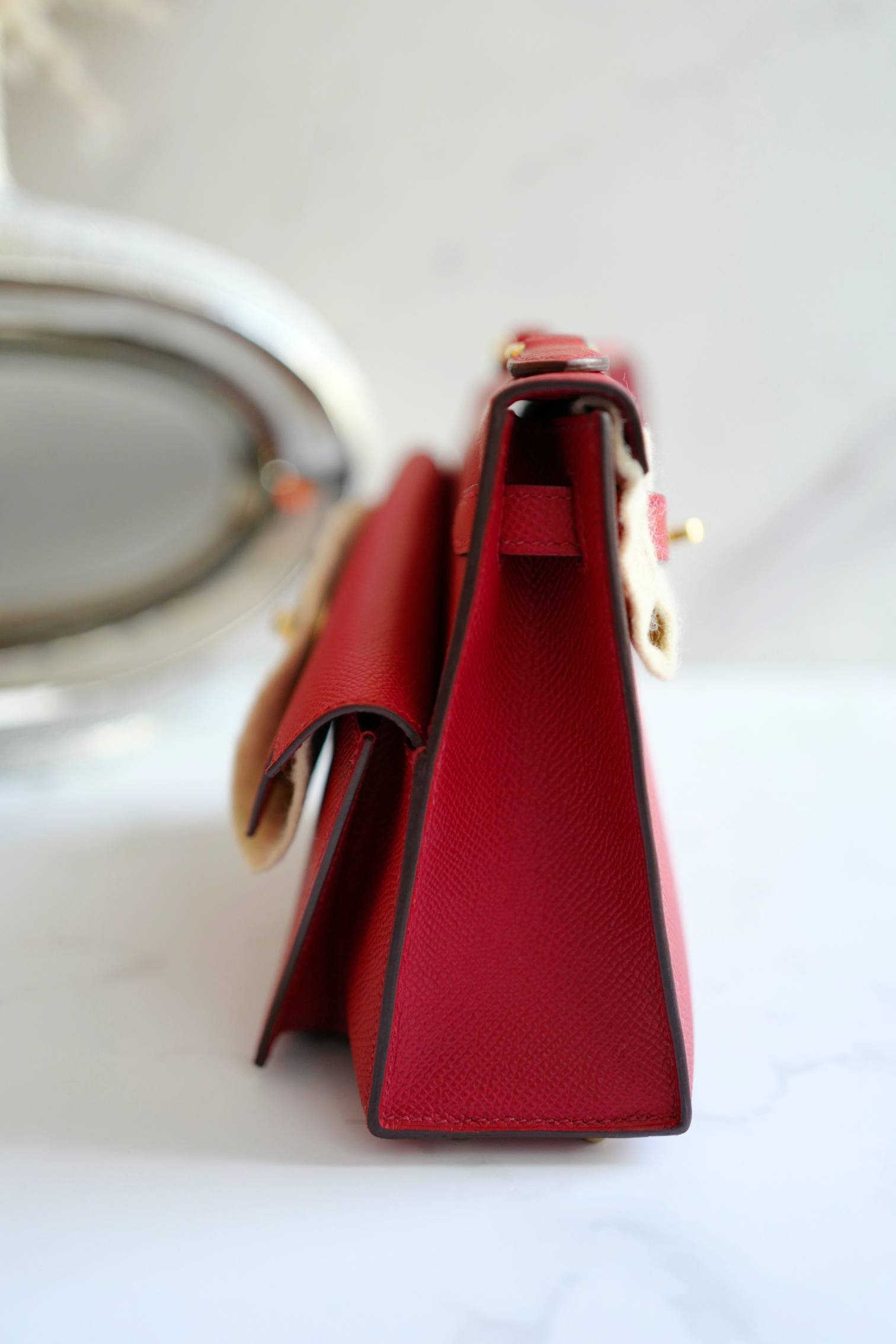 BNIB Hermès Kelly Désordre 20 Bag Rouge Pigment Epsom Leather with Gold Hardware