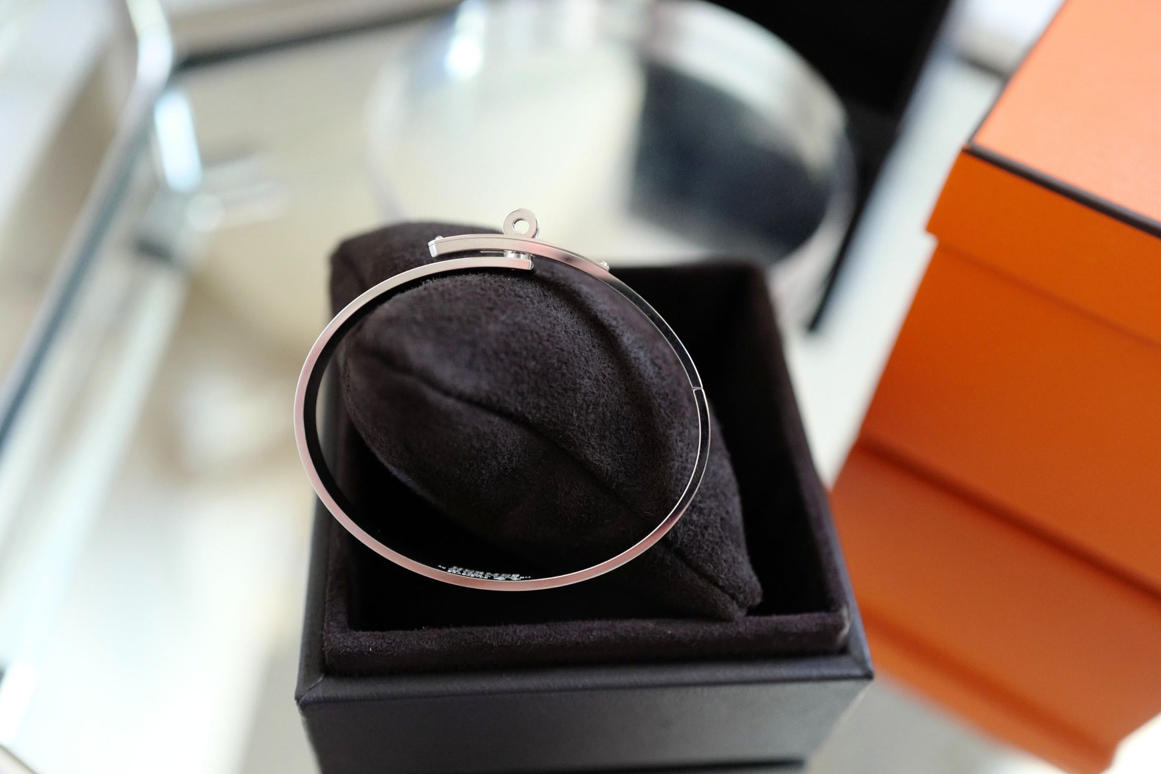 Hermès Kelly Bangle Bracelet PM Full Diamond 18K White Gold Size SH