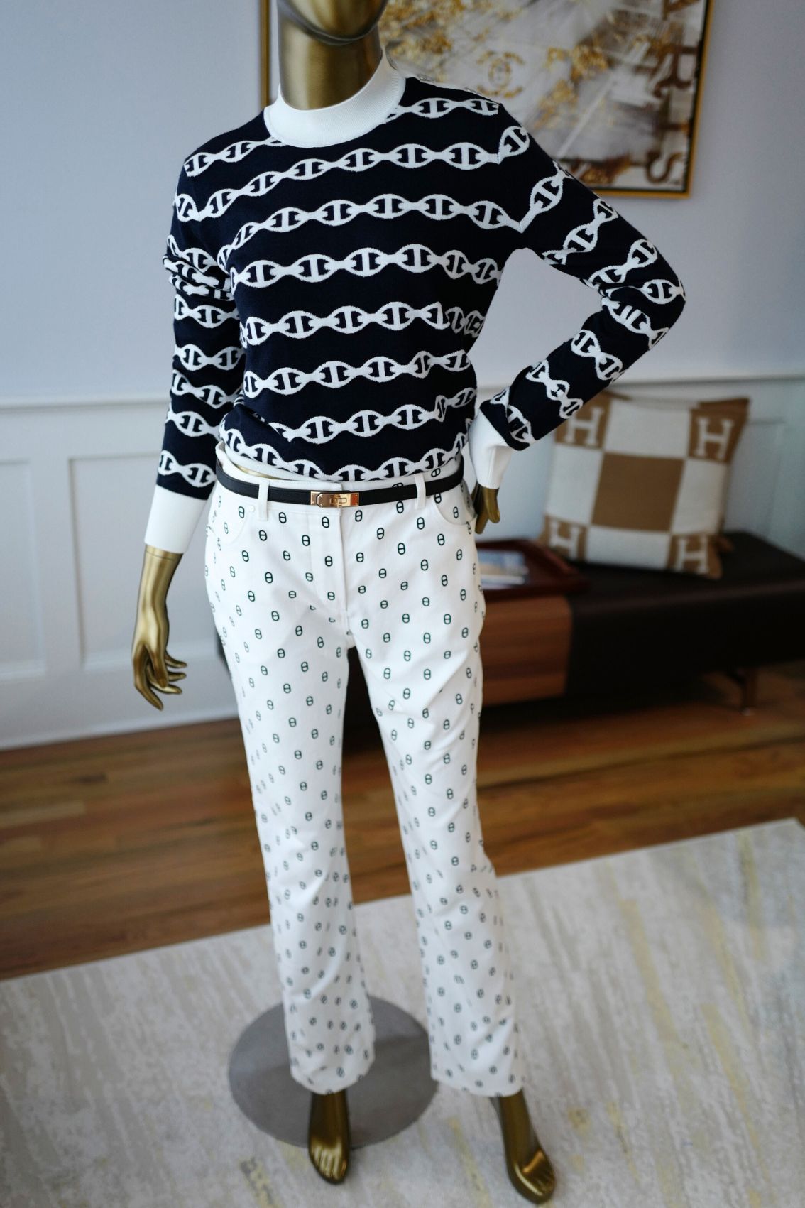 BNIB Hermes Chaine D’ancre 5 Pocket Pants Blanc Casse White Size 40
