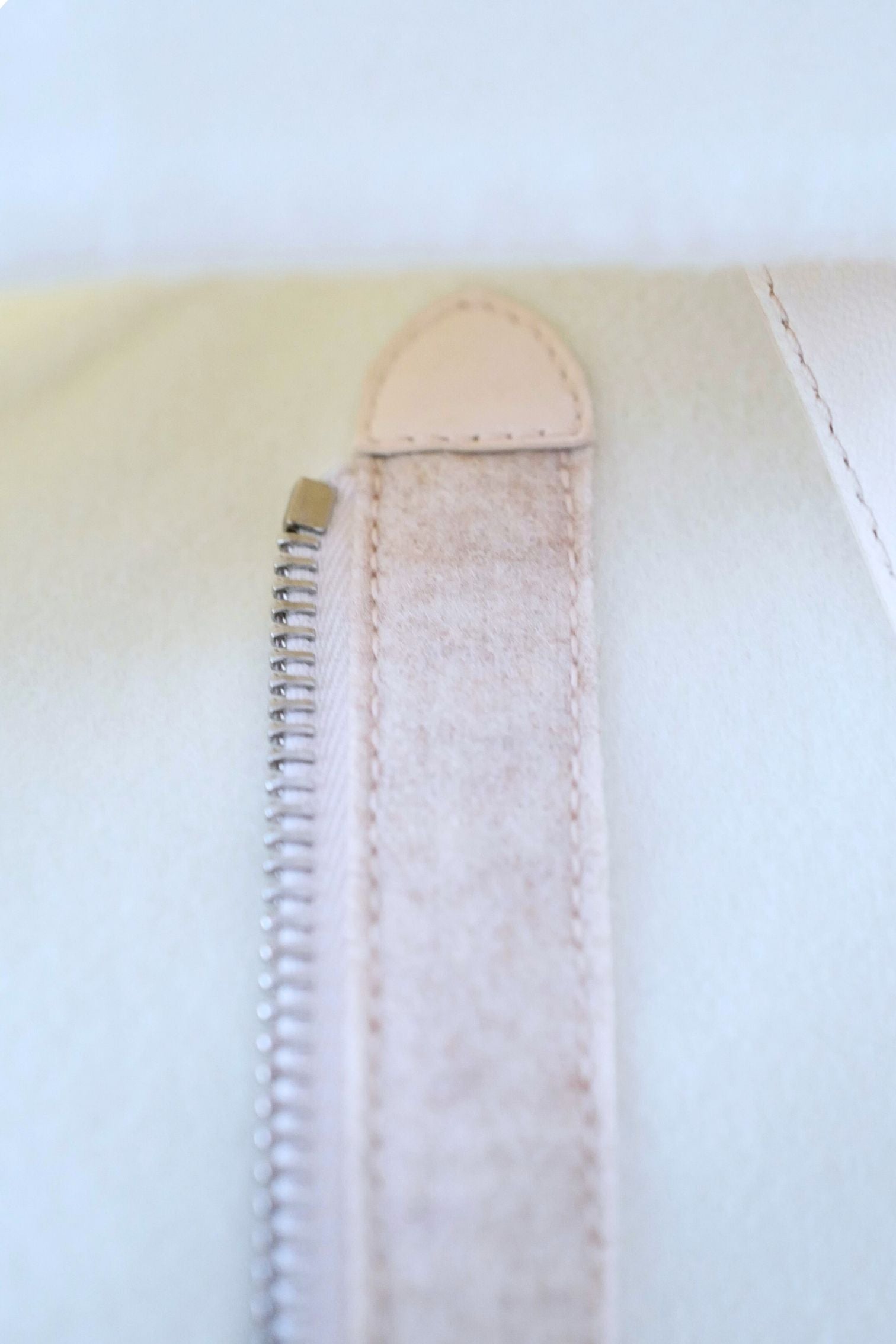 Hermès Double-Face Cashmere Coat with Felt & Leather Details in Natural White Size 34