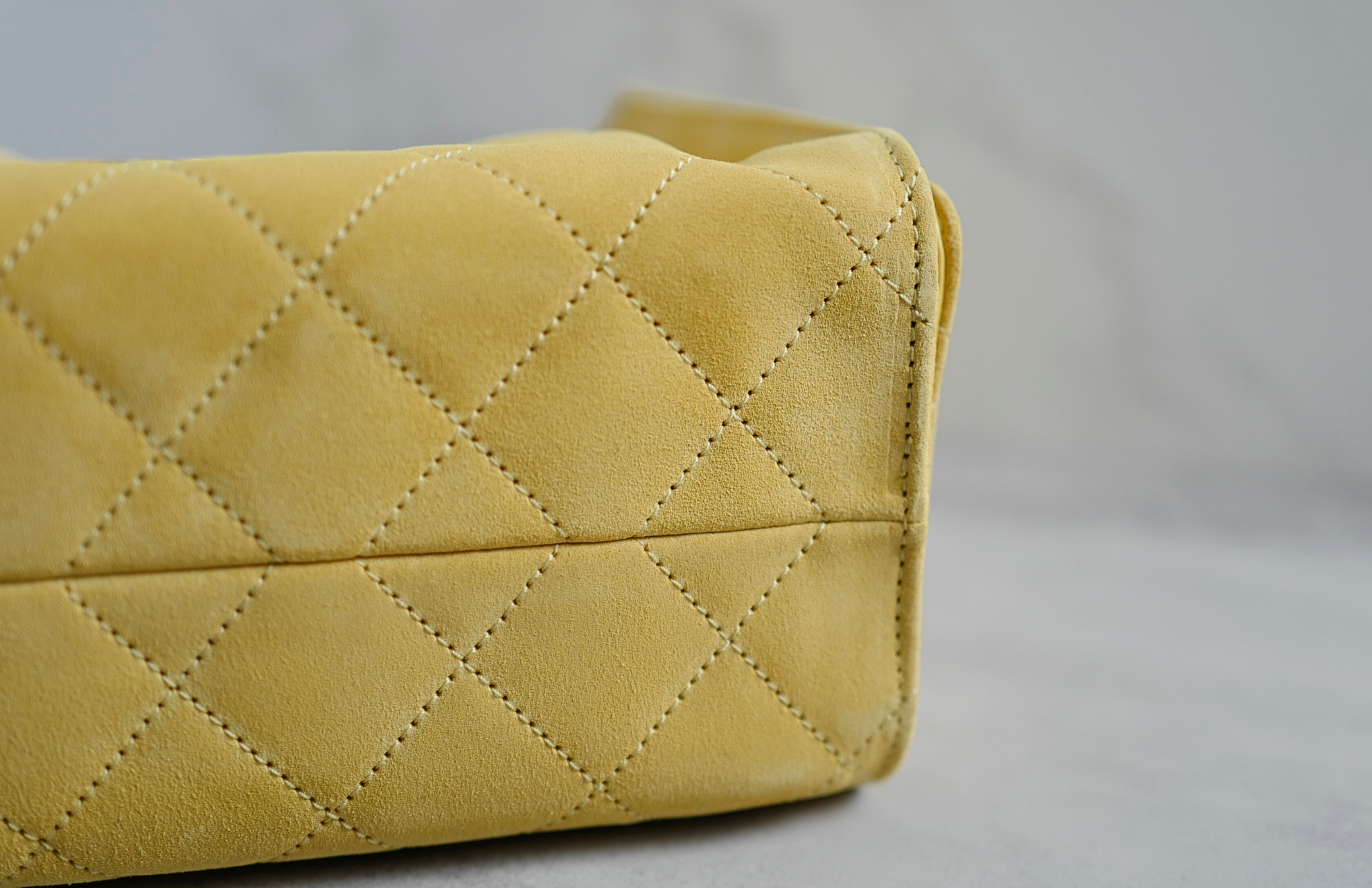 NEW Chanel 26C Mini Hobo Shoulder Bag in Yellow Suede with Gold Hardware
