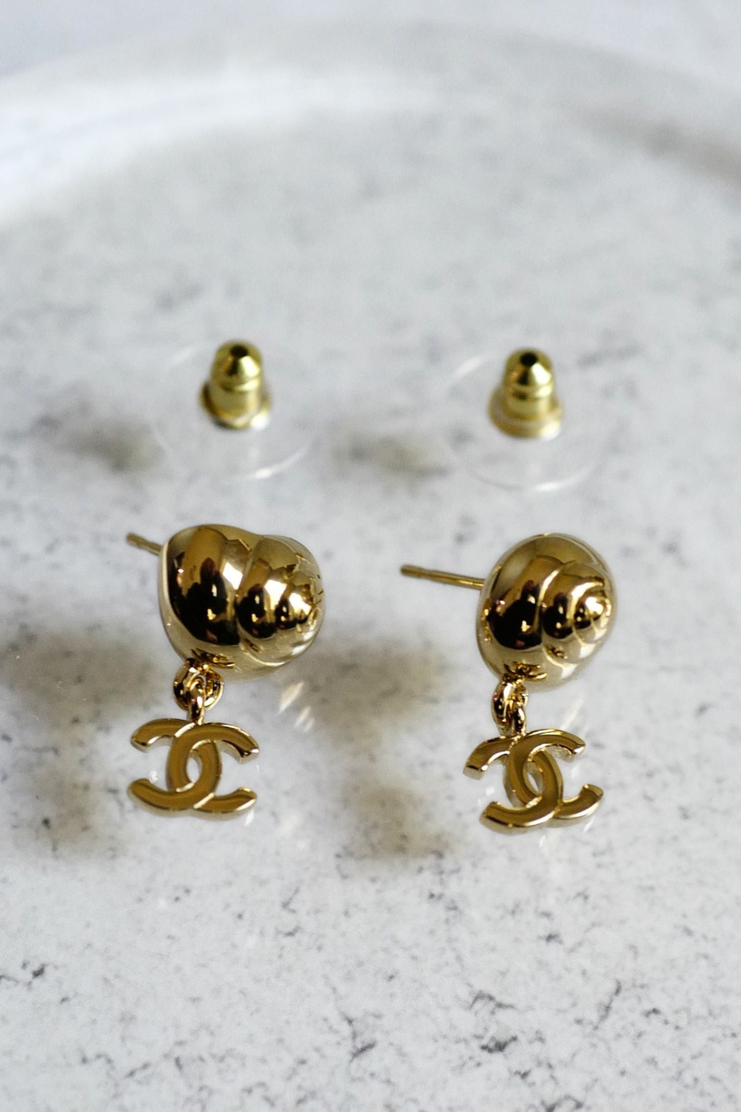 Chanel 26M Coco Beach Pendant Earrings Metal Gold