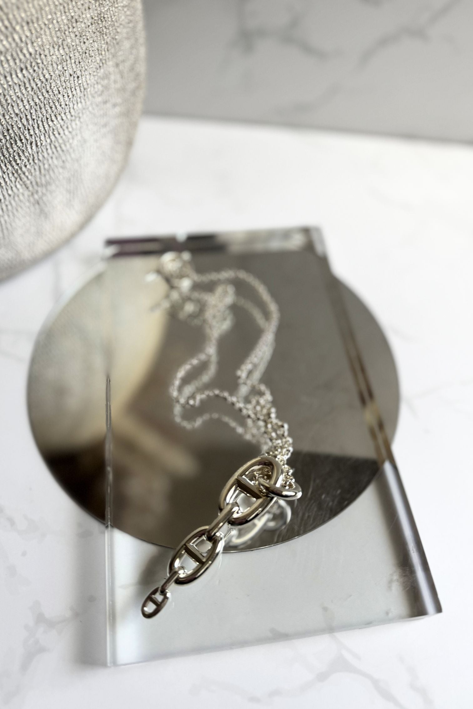 Hermes Chaine d'ancre  Necklace Silver Enchainee pendant