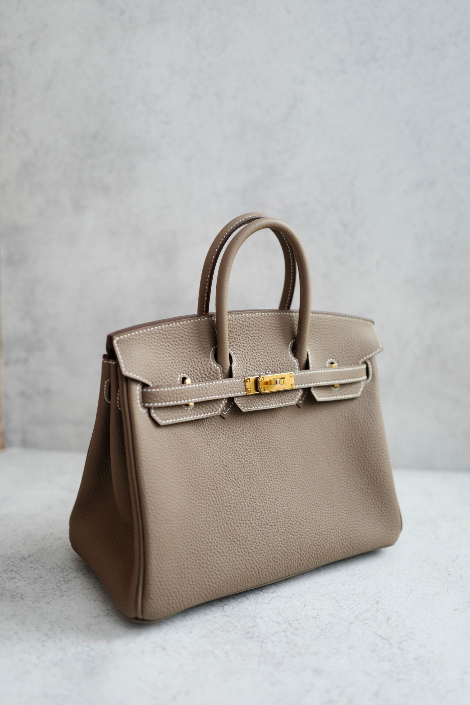 BNIB Hermes Birkin 25 Etoupe Togo Leather Gold Hardware G Stamp 2026
